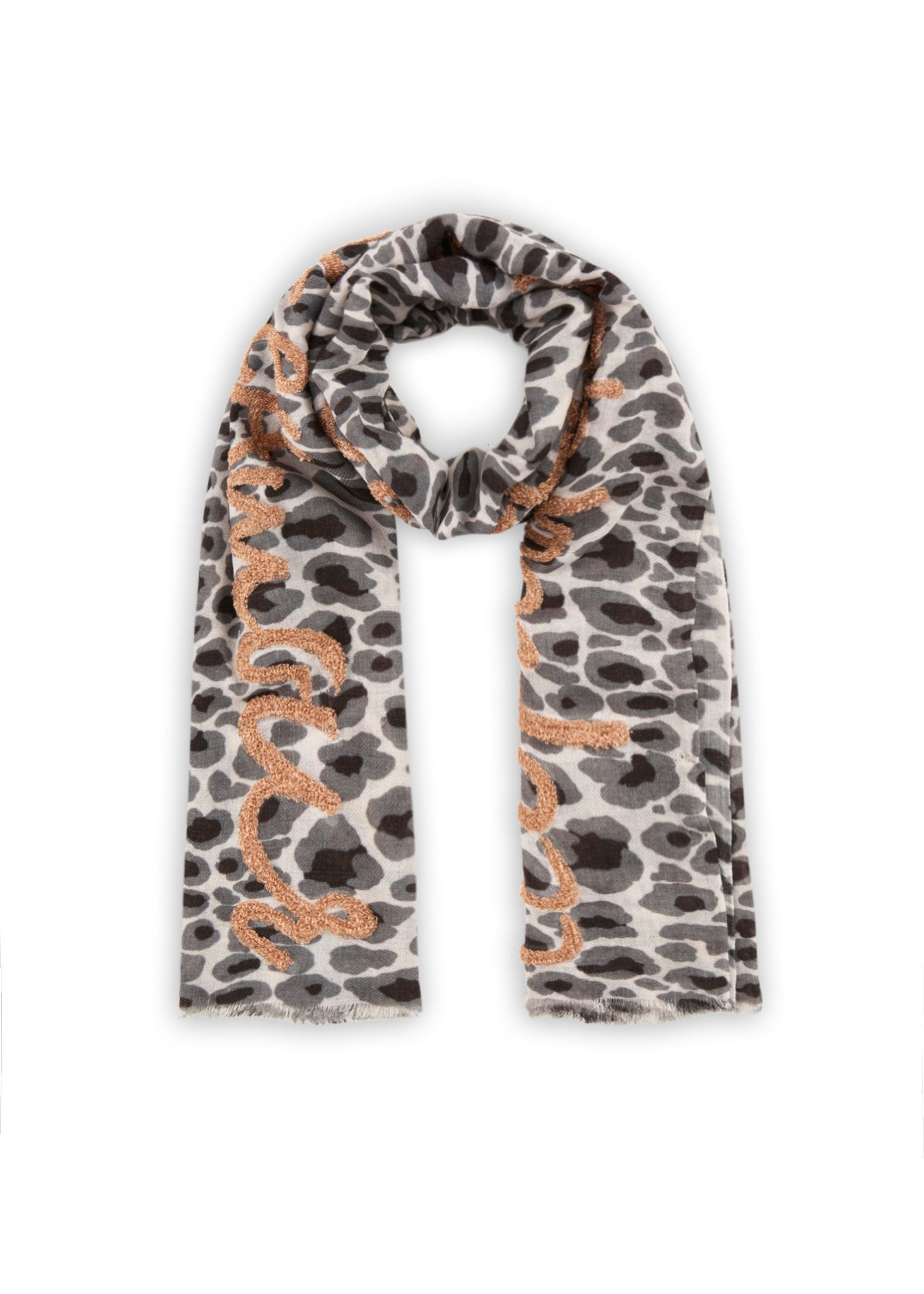 Codello Modeschal Codello Premium Schal aus Wollmischung mit Lepardenmotiv