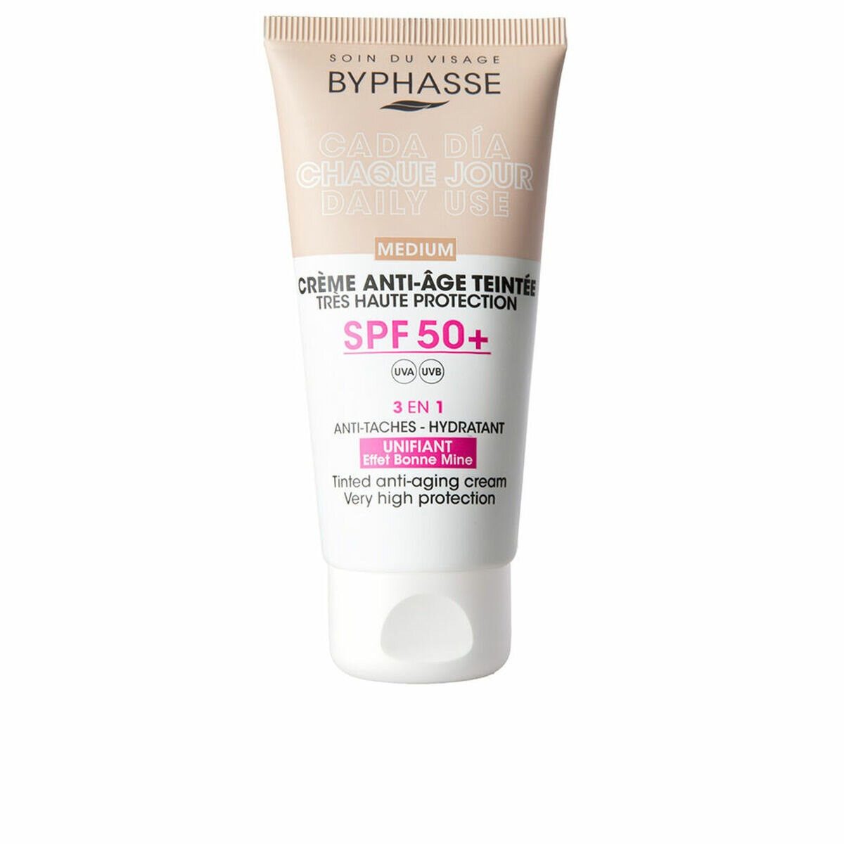 Byphasse Getönte Gesichtscreme Anti-Aging GESICHTSCREME mit Farbe SPF50+ #medium 50 ml