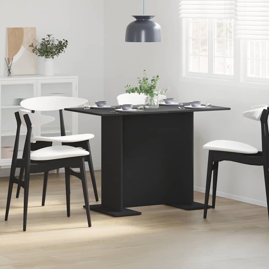 vidaXL Esstisch Esstisch 110 x 60 x 75 cm Holzwerkstoff Schwarz Rechtwinklig (1-St)
