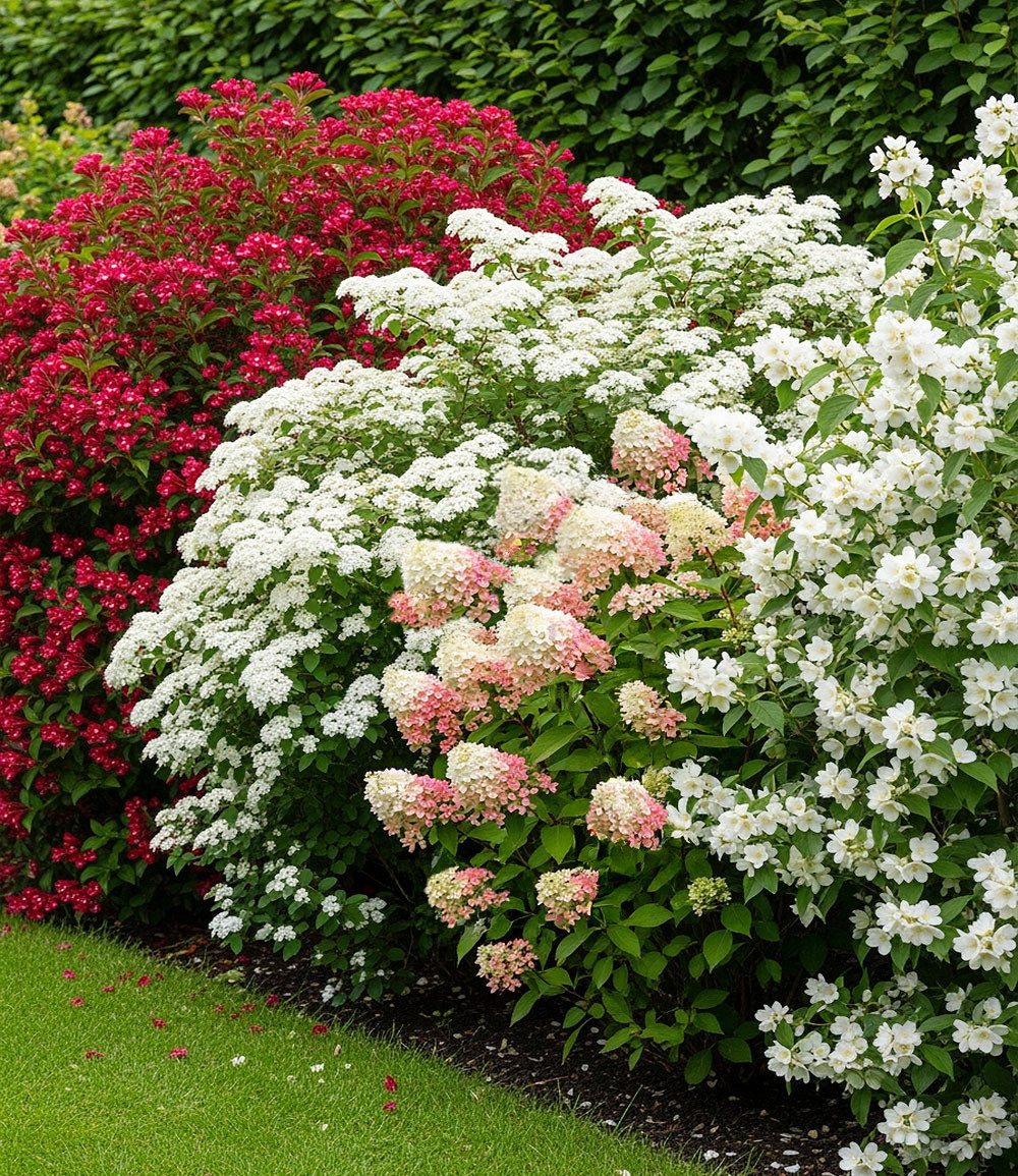 BALDUR Garten Hecken Duftende Blütenhecke, 4 St., Philadelphus,duftend, lange Blütezeit,winterhart, mehrjährig