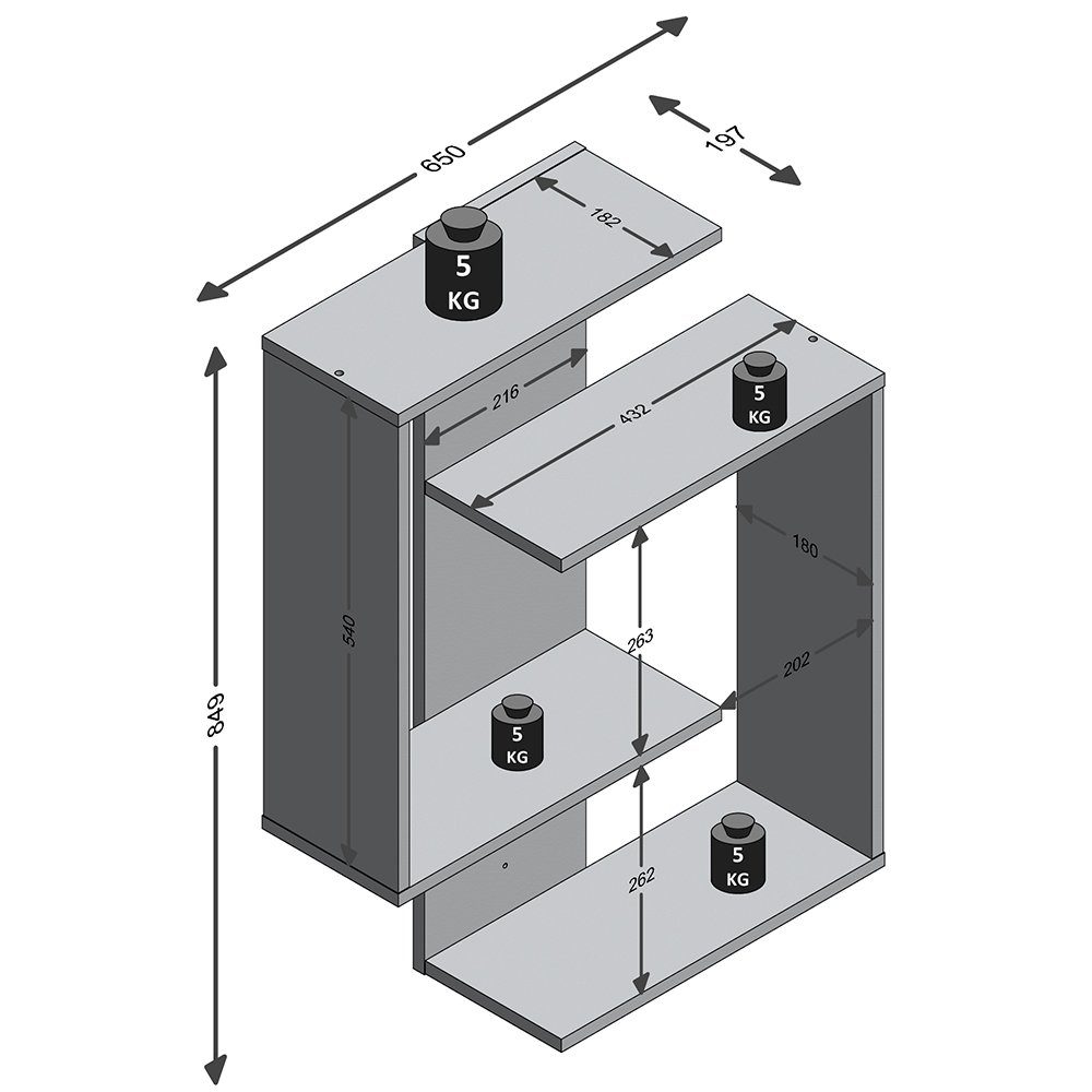 3-tlg), EMPOLI-10, anthrazit in Wandregal und Schreibtisch, (Sparset, Schiebetürenschrank Jugendzimmer-Set - Lomadox mit