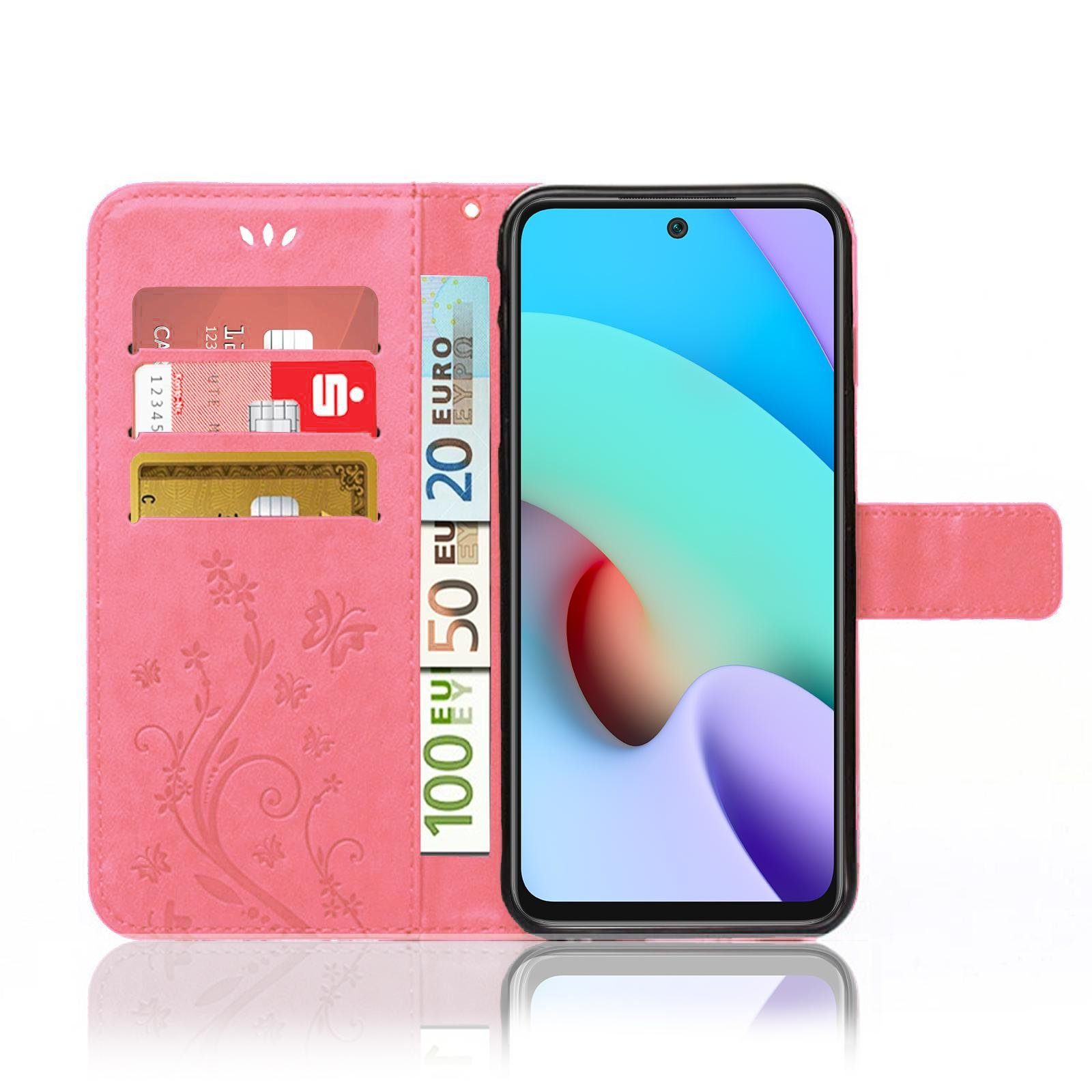 Numerva Handyhülle Bookstyle Flower Handytasche Schutzhülle für Xiaomi Redmi 10, Klapphülle Flip Cover Case Etui