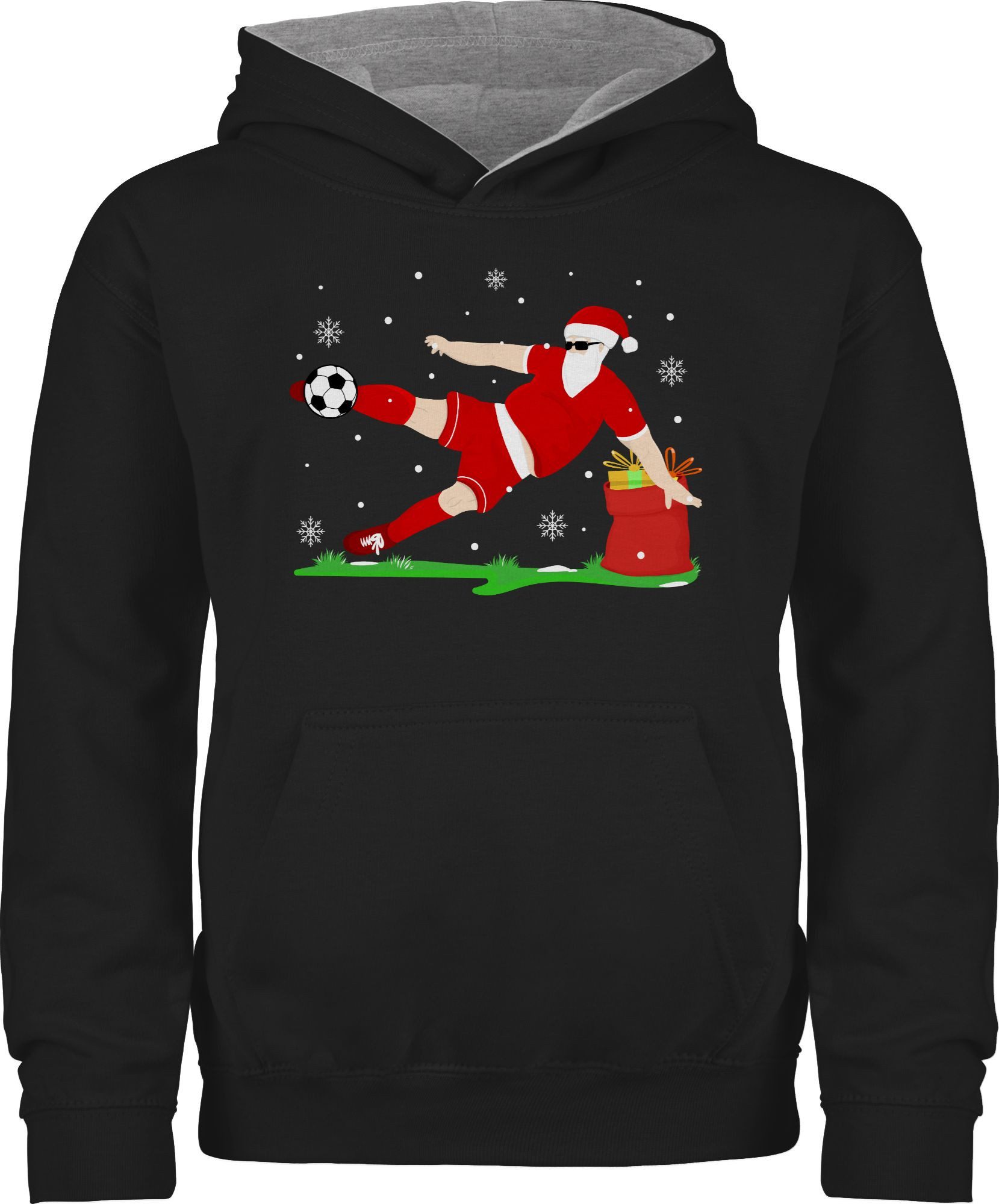 Shirtracer Hoodie Fußball Spieler Weihnachtsmann Weihnachten Kleidung Kinder