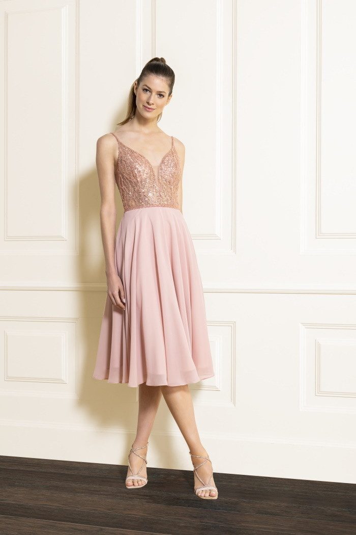 SWING Cocktailkleid - Cocktailkleid aus Materialmix Tiefer Auschnitt / Dekolleté