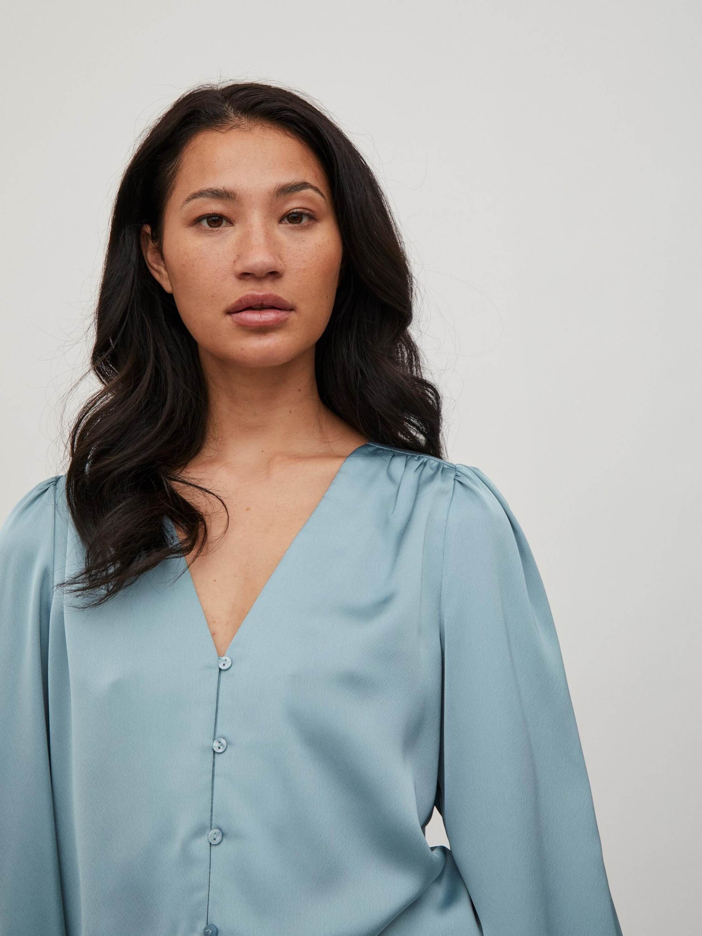 Vila Langarmbluse (1-tlg) Drapiert/gerafft