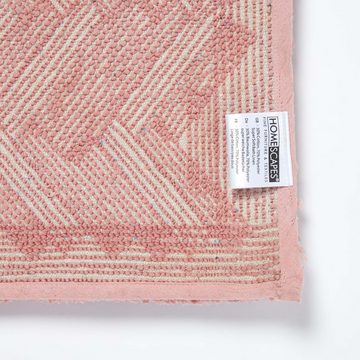 Badematte Rutschfeste Hochflor-Badematte mit Chevron-Muster, rosa Homescapes, Höhe 30 mm