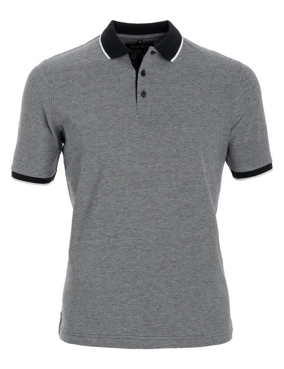 MARVELIS Poloshirt Poloshirt - Casual Fit - Polokragen - Einfarbig - Anthrazit (1-tlg)
