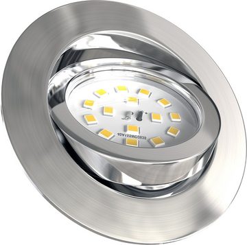 B.K.Licht LED Einbauleuchte, LED fest integriert, Warmweiß, LED Einbaustrahler, dimmbar, 3-stufig, Wandschalter, schwenkbar