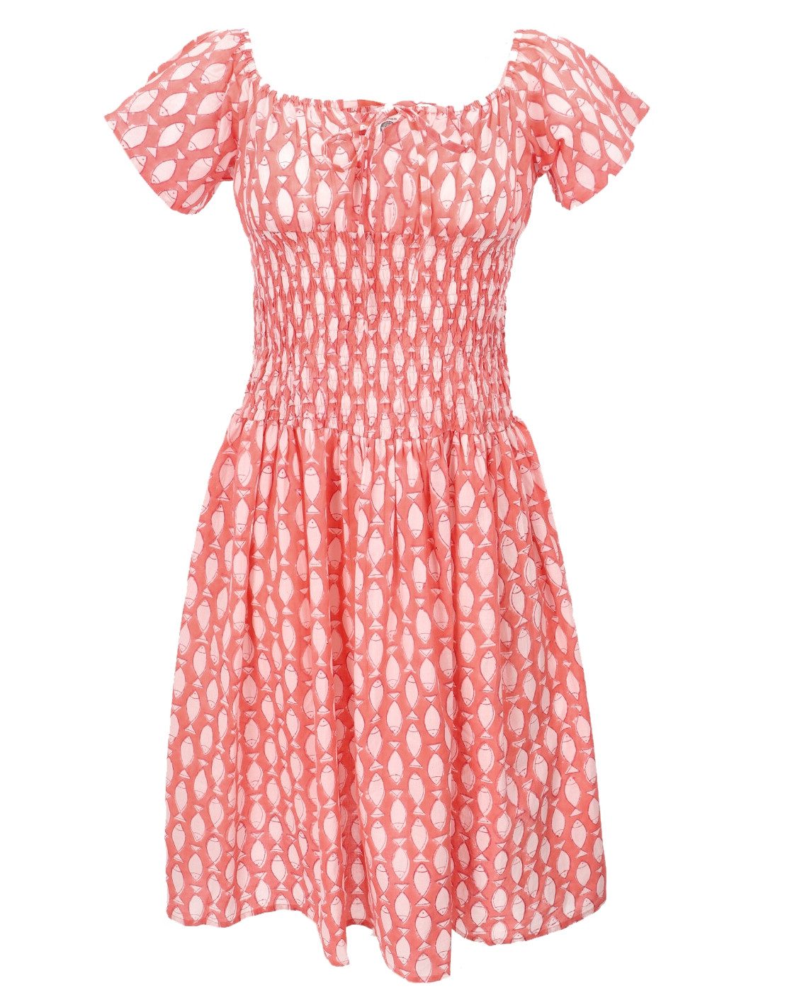 Guru-Shop Midikleid Boho Minikleid, handbedrucktes luftiges.. alternative Bekleidung