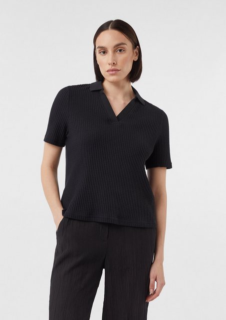 comma casual identity Kurzarmshirt Kurzarm-Sweatshirt mit Polokragen günstig online kaufen