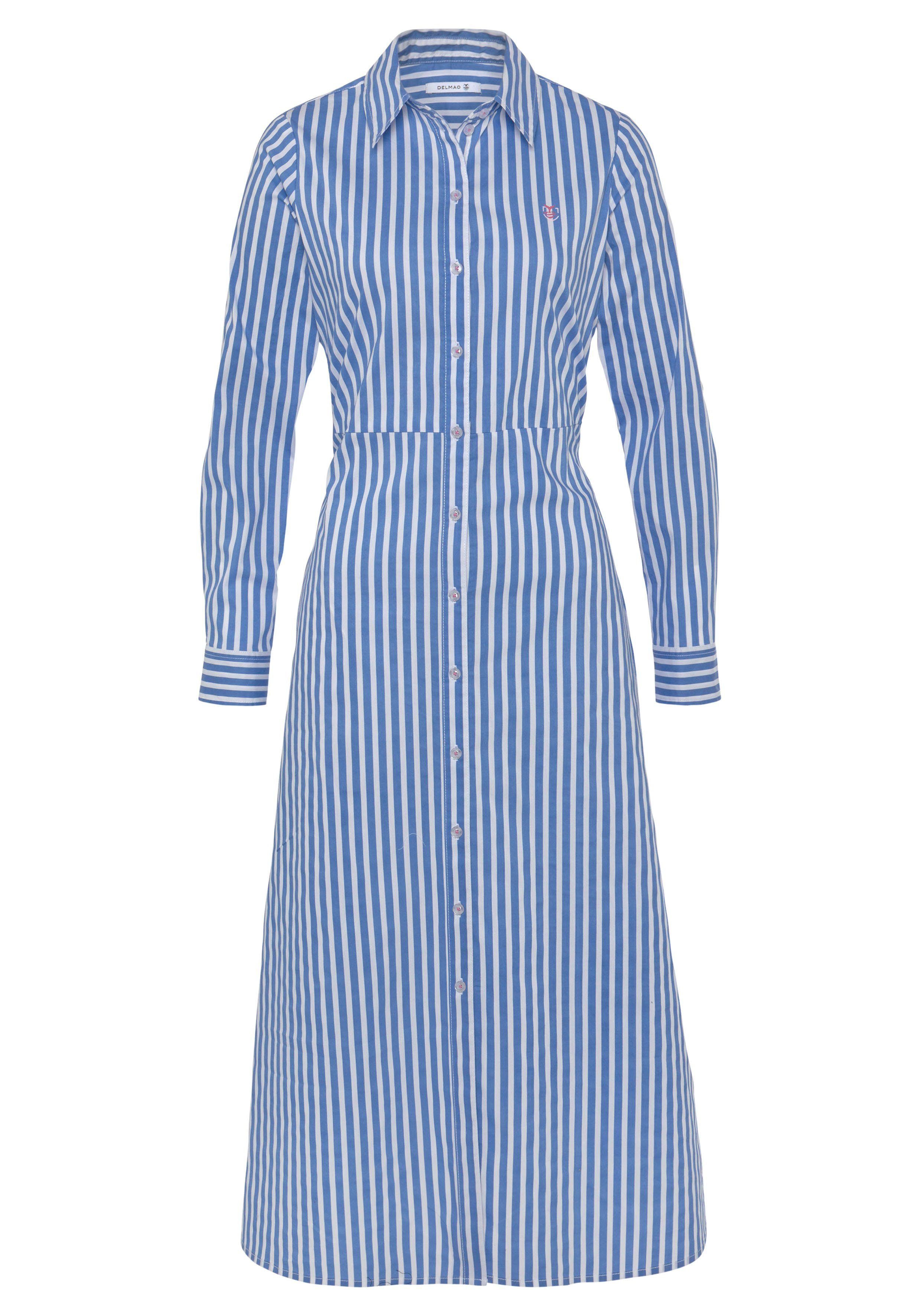 DELMAO Blusenkleid festliche Anlässe, lang, klassisch und seriös, aus Baumwolle