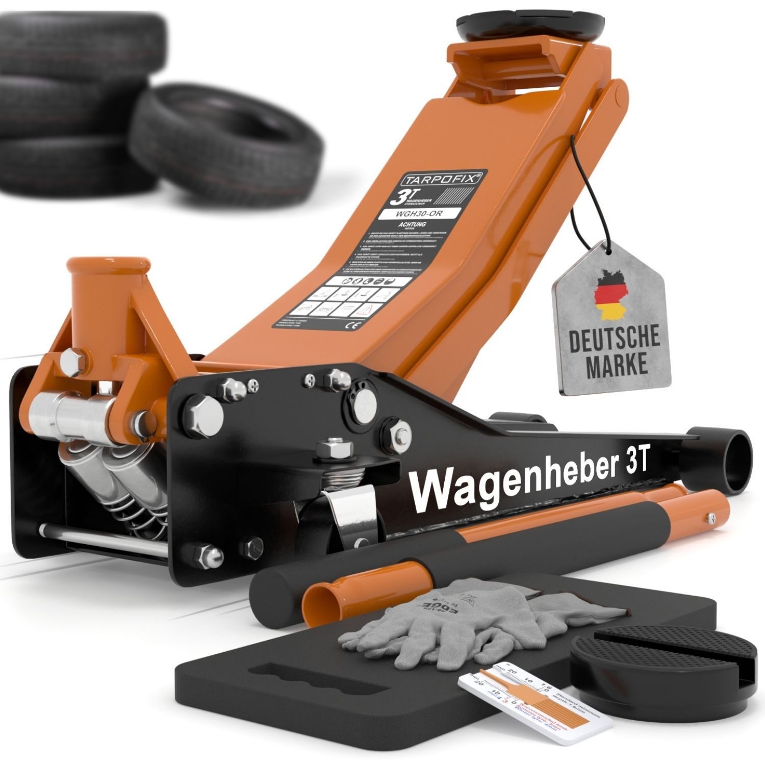 Wagenheber Tarpofix® Hydraulischer Wagenheber 3t mit Doppelzylinder