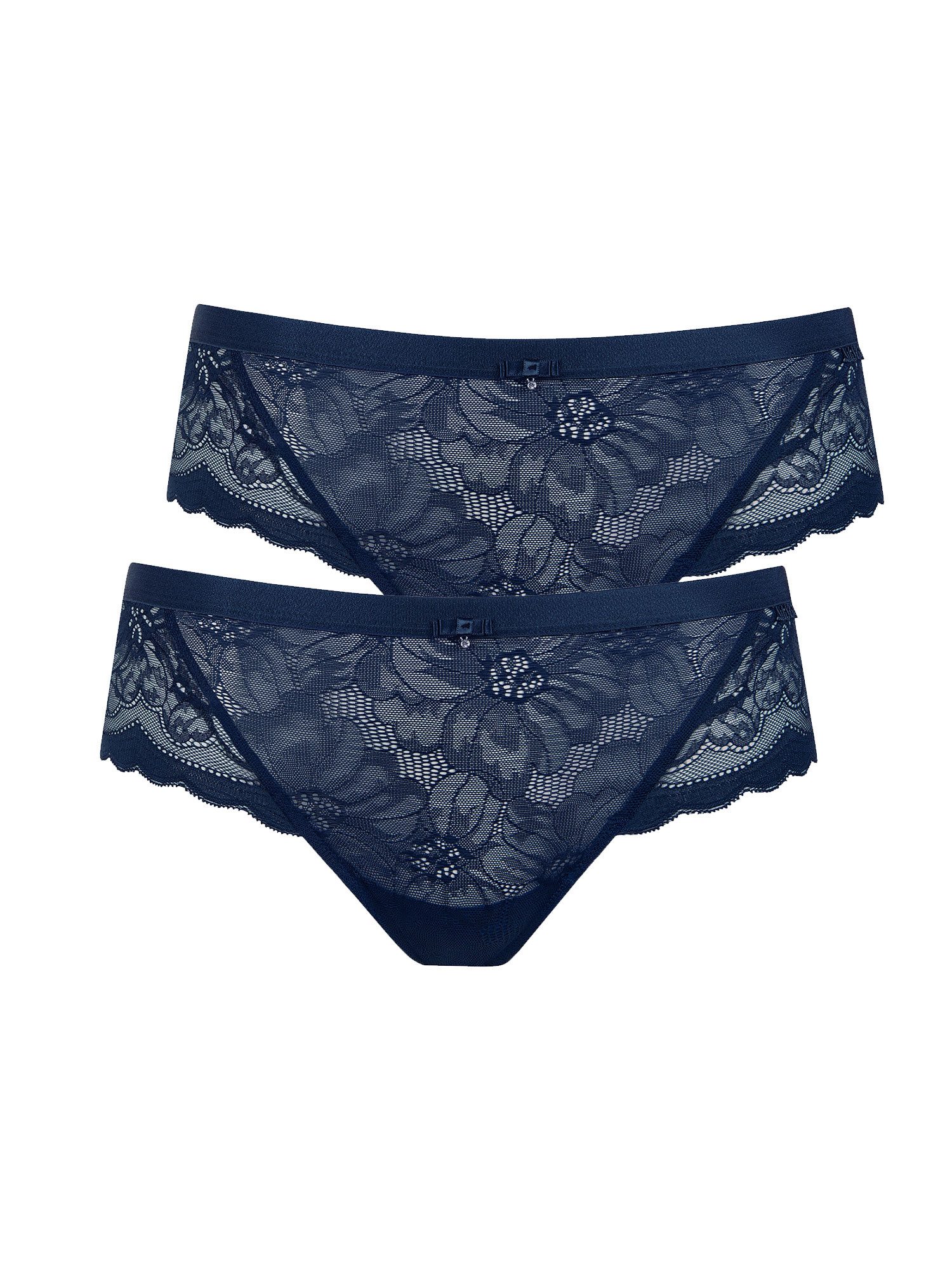 Lisca Bikinislip 2er Pack Damen Slip Evelyn (Packung, 2-St) florale Spitze, Komfortbund, halbtransparent, Deko-Detail