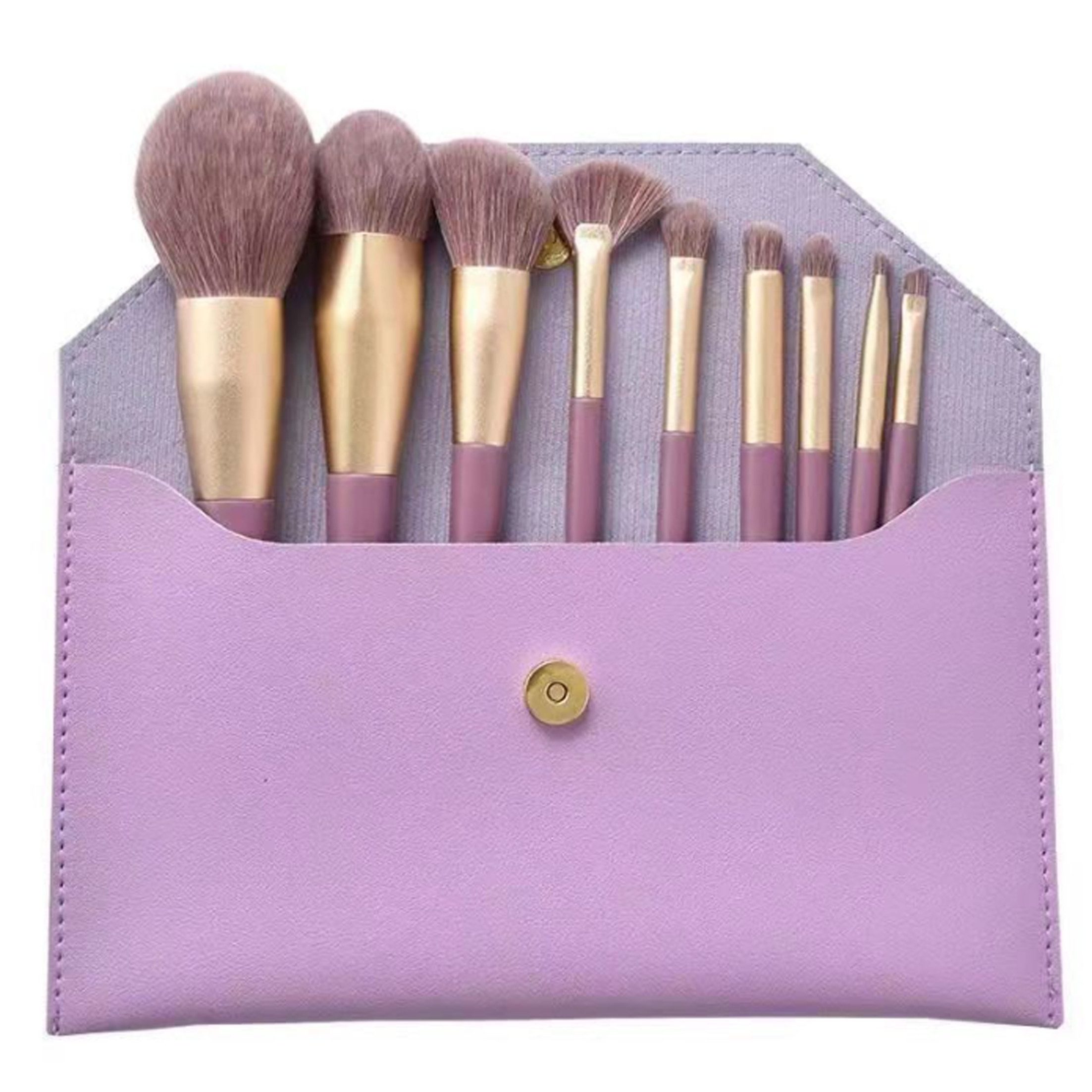 KINSI Kosmetikpinsel-Set 9-teiliges Make-up-Pinselset mit Aufbewahrungstasche,Kosmetikwerkzeuge, 9 tlg., inkl. Puder,Lidschatten-,Concealer-,Blush,Augenbrauen und Lippenpinsel