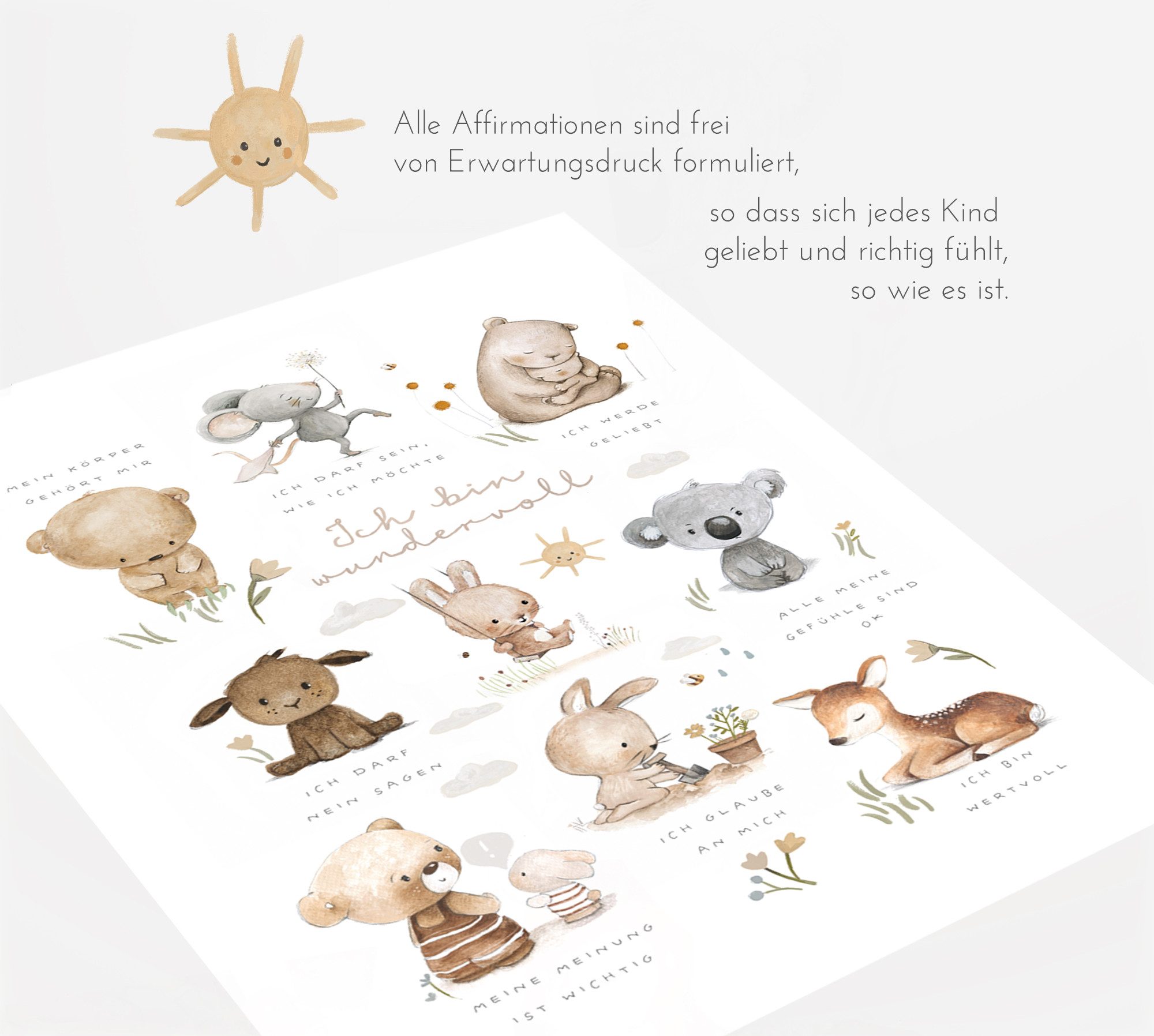 Pipapier Poster Kinderposter "Affirmationsposter", Kinderzimmerposter, erhä günstig online kaufen