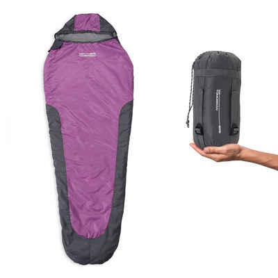 Lumaland Mumienschlafsack Where Tomorrow Camping Schlafsack 220x80x50, wasserabweisend Wärmekragen im Schulterbereich Camping Outdoor -5°C