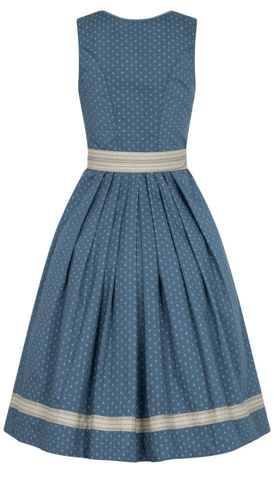 Nübler Trachtenkleid Midi Dirndl Felicitas in Rauchblau von Nübler günstig online kaufen