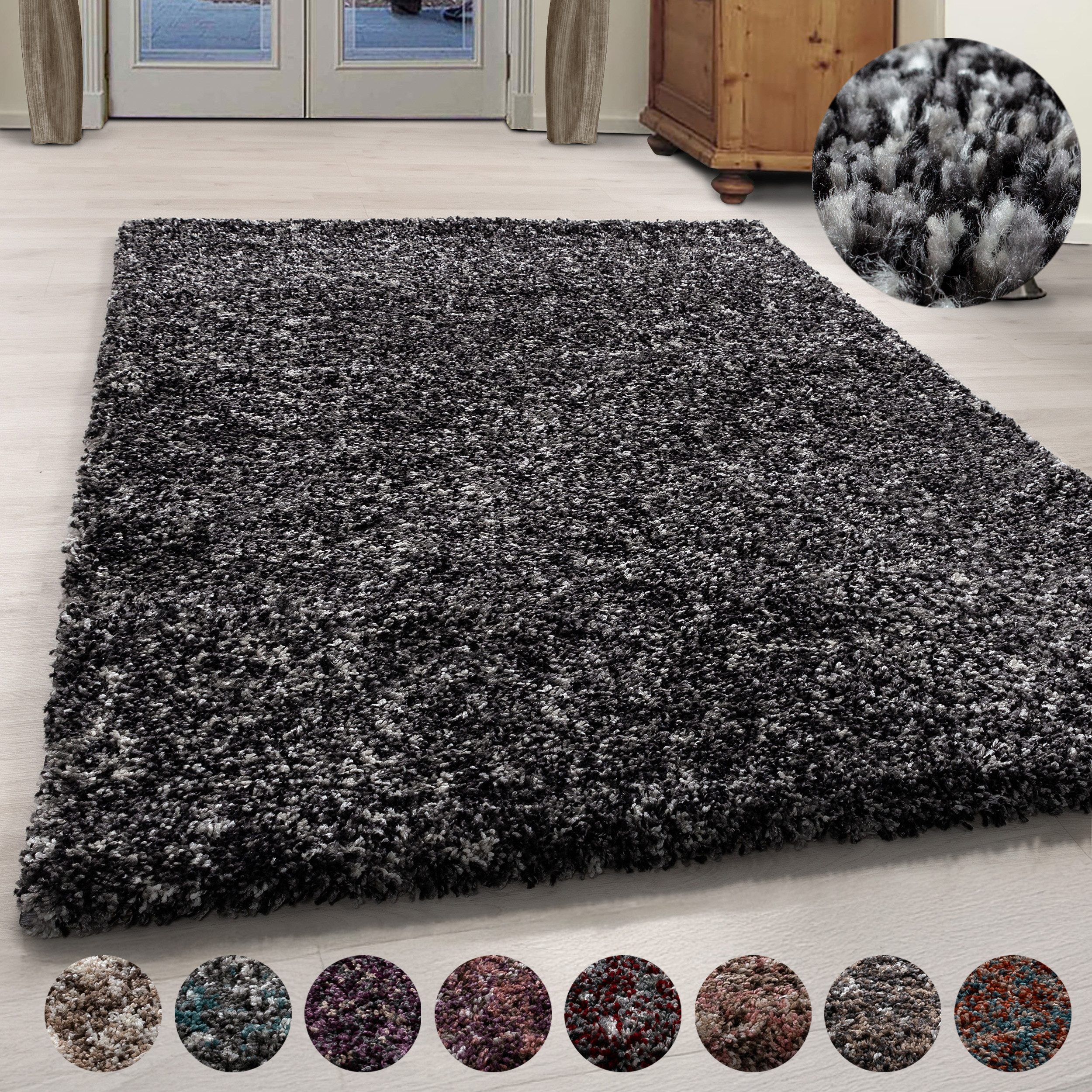 Ayyildiz Teppiche Hochflor-Teppich Enjoy Shaggy,auch als Läufer und in Rund, rechteckig, Höhe: 50 mm, Shaggy, Langflor, meliert, Wohnzimmer, Schlafzimmer