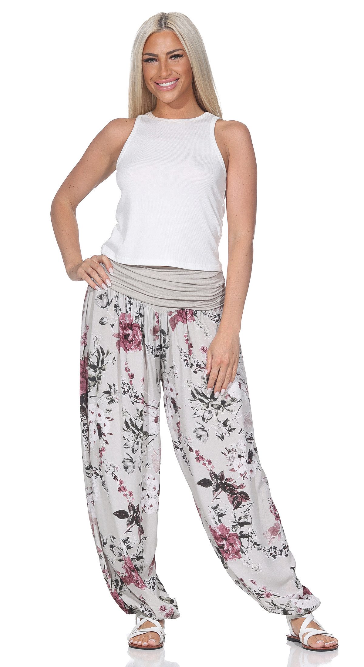 OriginalYou Haremshose Flatterhose Damen Sommerhose leichte Pluderhose luftig & leicht, leicht transparenter Sommerlook