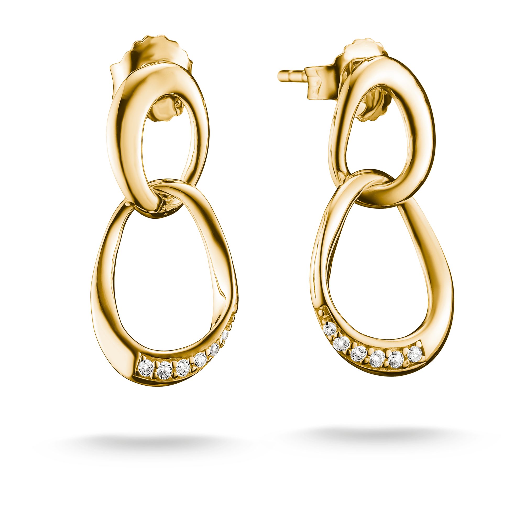 THOMAS SABO Paar Ohrstecker Together Ohrringe gelbgoldfarben, mit Zirkonia (synth)