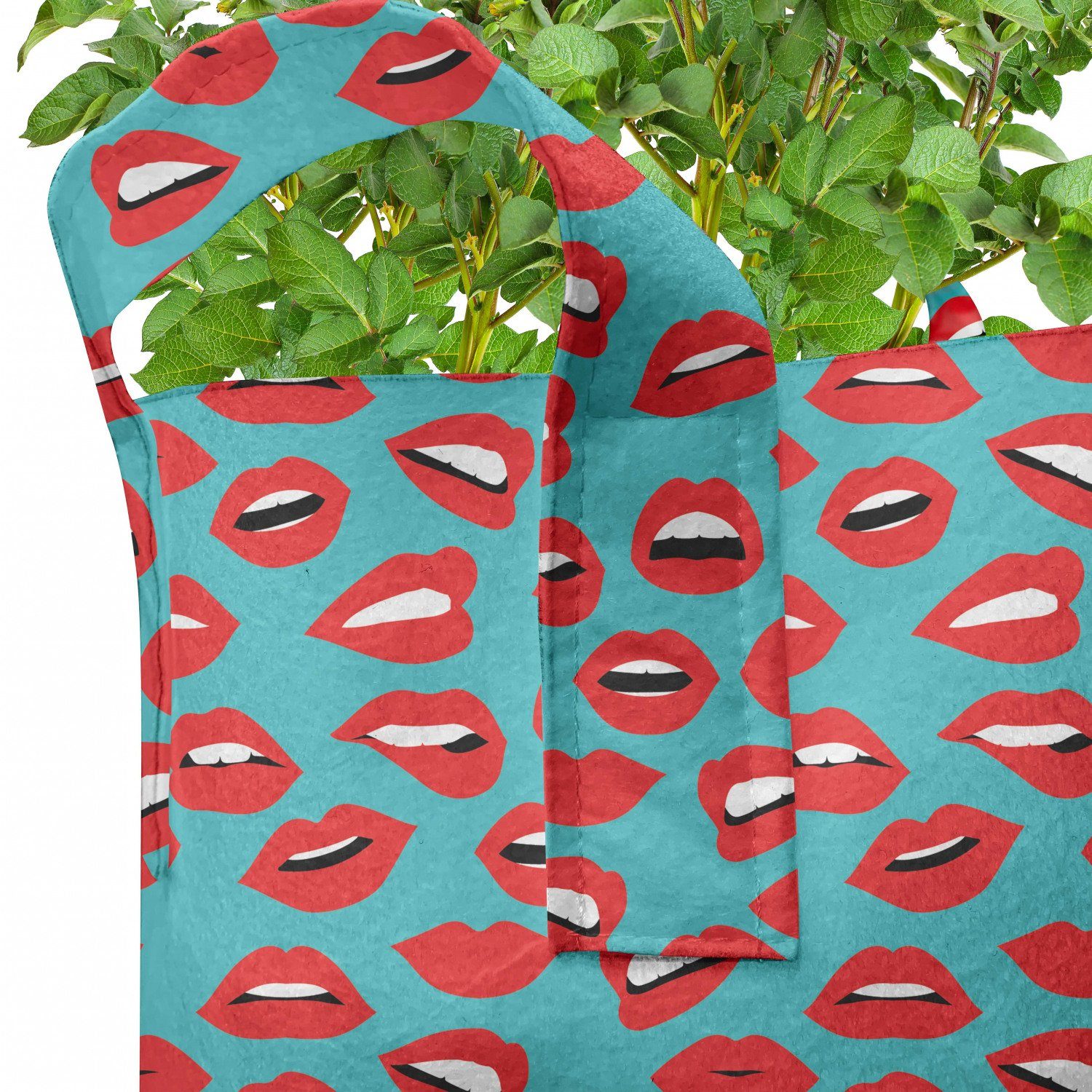Abakuhaus Pflanzkübel Frau Griffen Lippenstift Roter Pflanzen, mit Retro Kuss für hochleistungsfähig Stofftöpfe