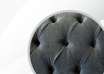 JVmoebel Chesterfield-Sofa Grauer Chesterfield 4-Sitzer luxus Polstermöbel Design Neu, Made in Europe