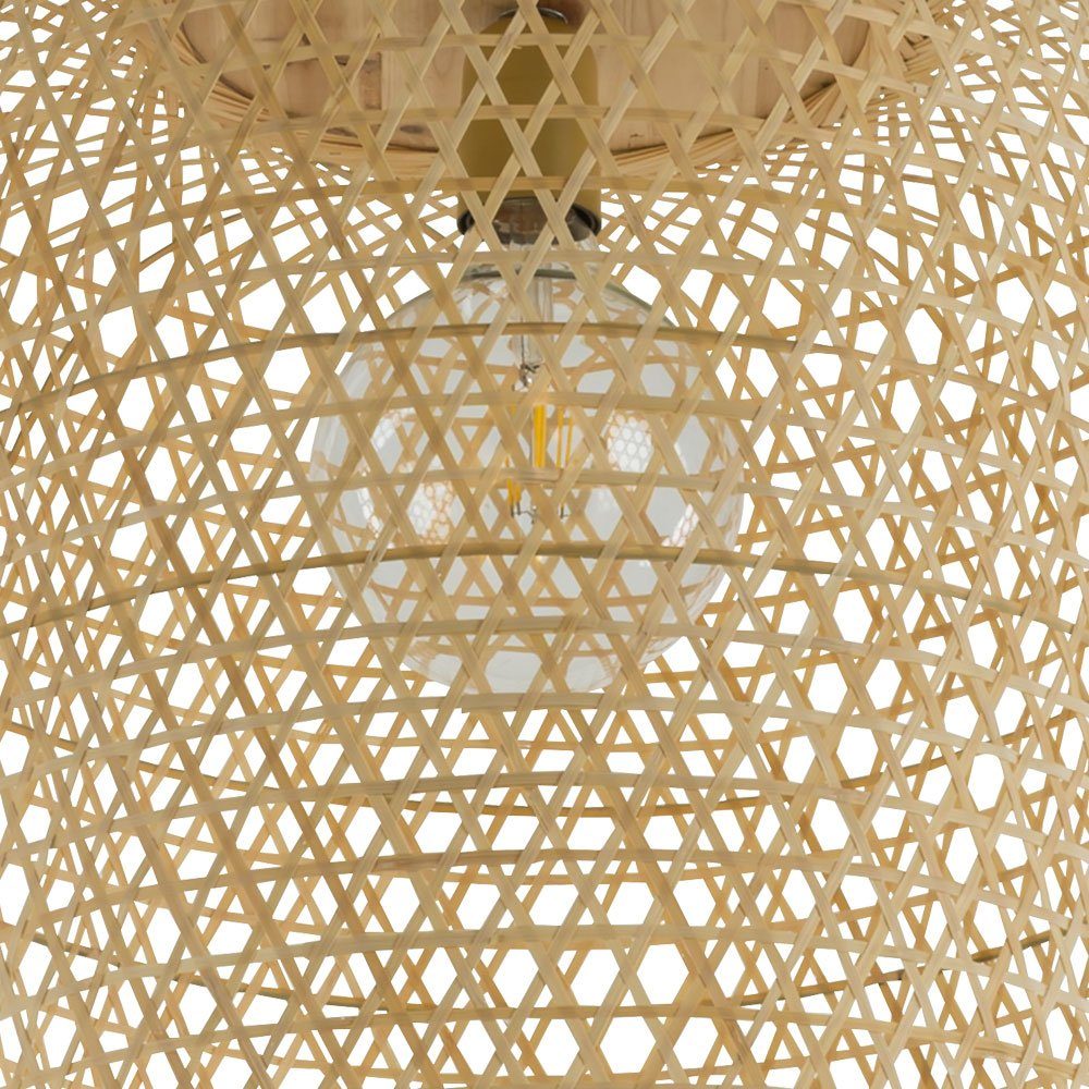 etc-shop Pendelleuchte, inklusive, nicht Wohnzimmer Bambus Design Leuchtmittel im Pendelleuchte Boho Deckenlampe