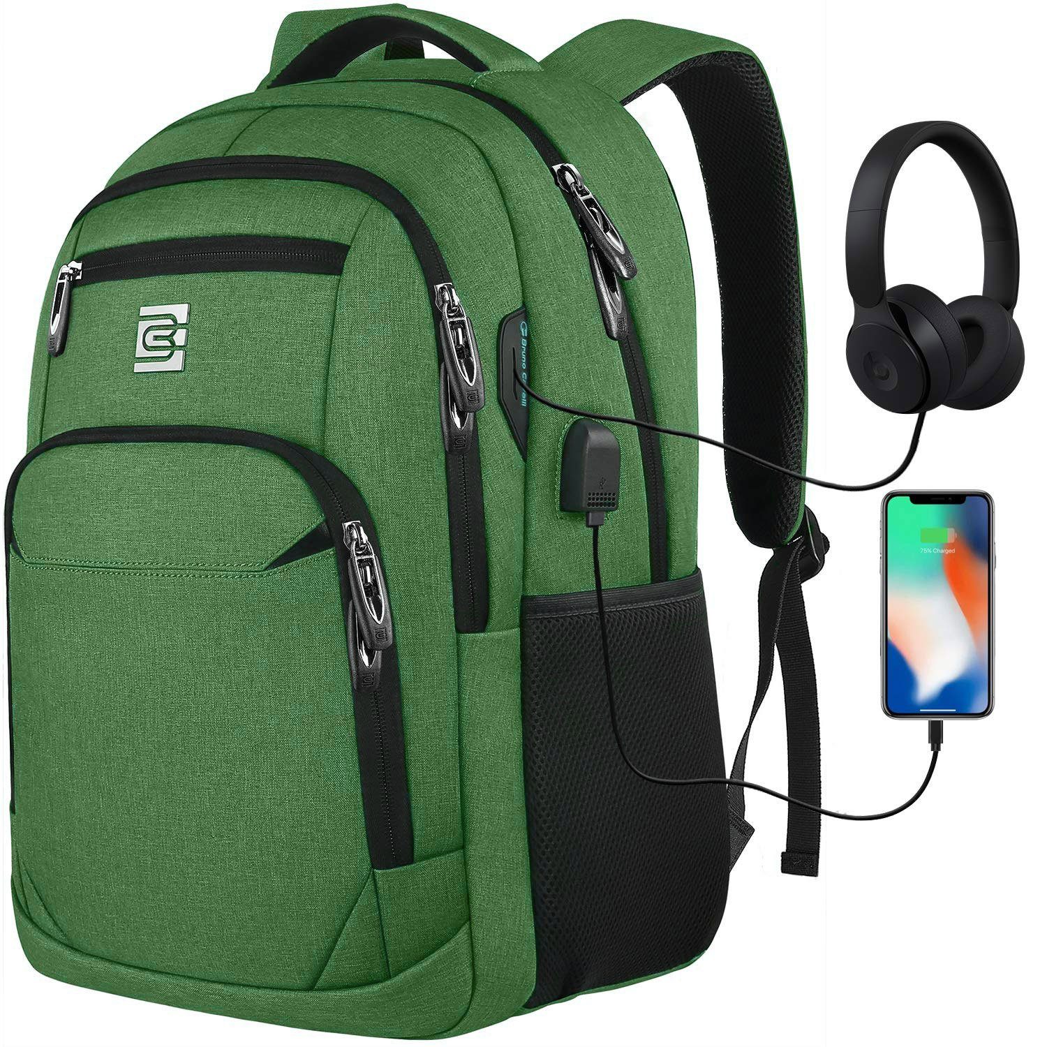 OKWISH Laptoprucksack Laptop Rucksack Рюкзаки Schulrucksack Laptoptasche Wasserbeständig (Laptop Notebook Tasche Schule Uni Rucksack Freizeitrucksack, Sportrucksack, mit USB-Anschluss, Anti-Diebstahl, Backpack mit Laptopfach), Herren Damen Jungen Teenager Freizeit Arbeit Business Reisen