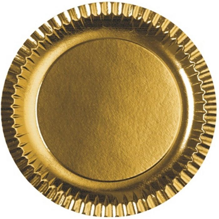 PAPSTAR Einwegteller 6 Teller Pappe rund Ø 29 cm gold