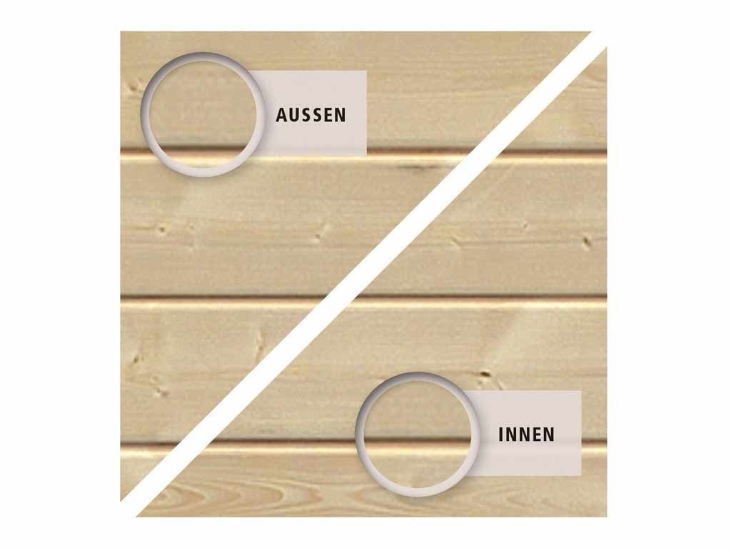 Karibu Gartenhaus Gartenhaus Qubic-Cubino 19 mm naturbelassen, BxT: 246x246 cm, 19 mm Wandstärke, Schiebetür mit Kunstglas-Einsätzen