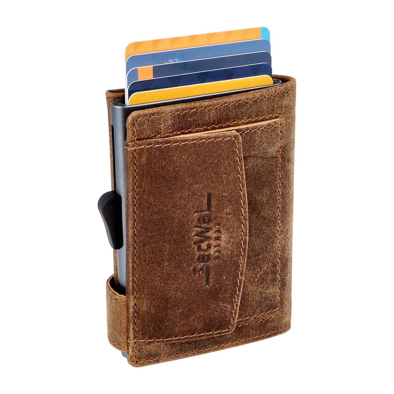 Tisoutec Slim Wallet Mit Münzfach|Portemonnaie Herren Klein|Geldbörse|Geldbeutel Karten