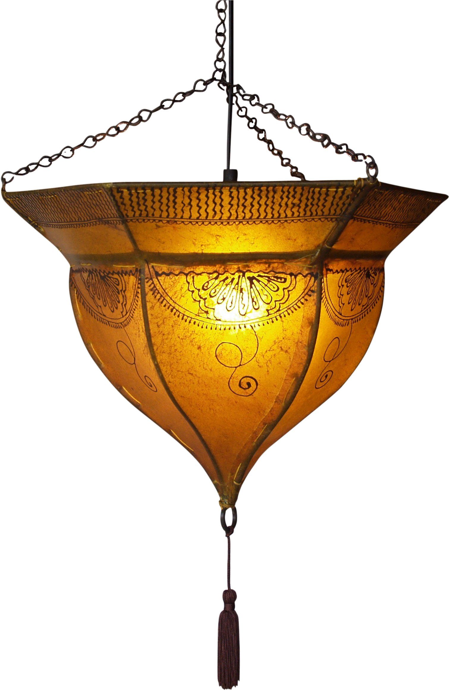 Deckenlampe Henna Leder - - inklusive gelb, nicht Mali Leuchtmittel Deckenleuchten Guru-Shop