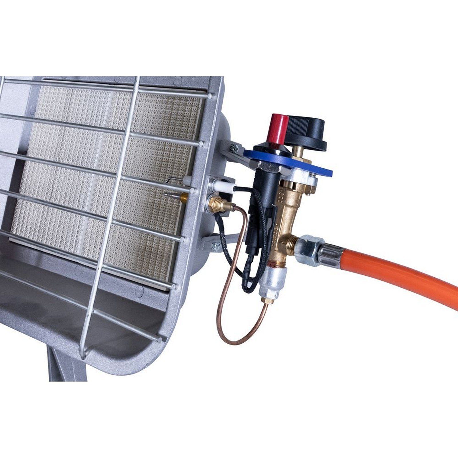 Güde Heizstrahler Gasheizstrahler Terassenheizer GHS 4200 Piezo, Reflektor, Flaschenhalterung, Gasanschluss mit Regler