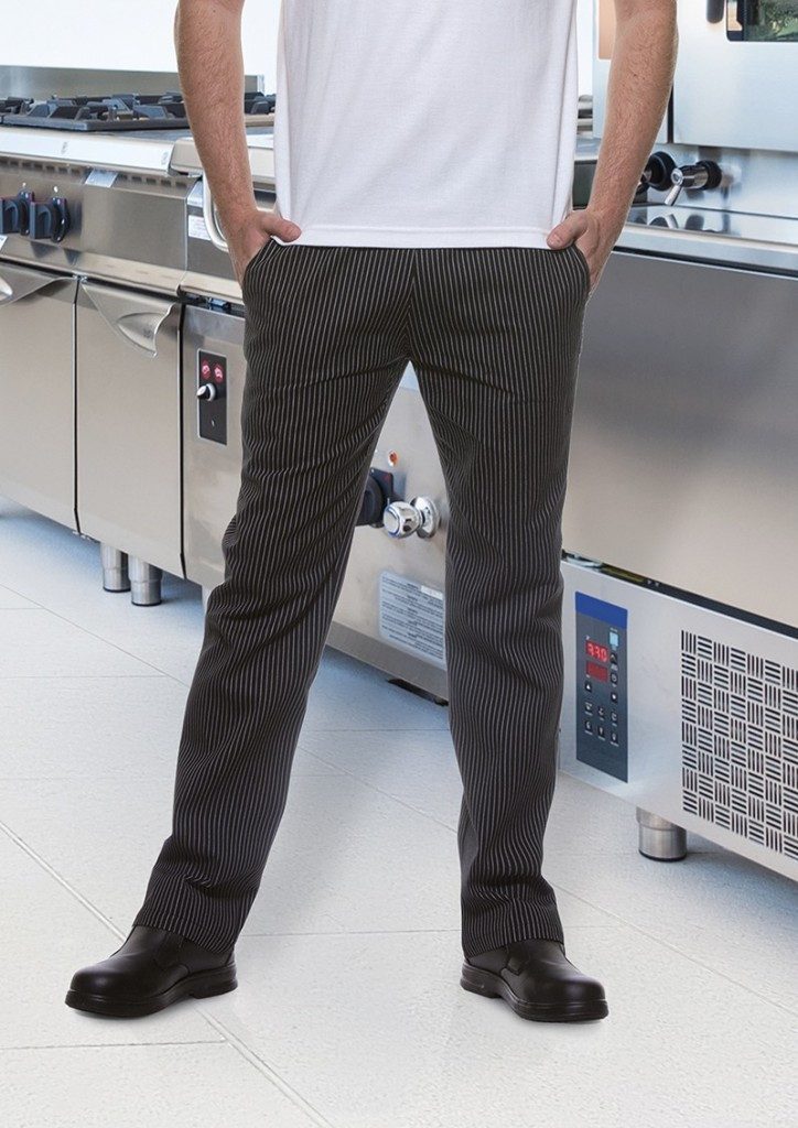 Karlowsky Fashion Arbeitshose KARLOWSKY Herren Schlupf/ Kochhose CARLO Schwarz Nadelstreifen