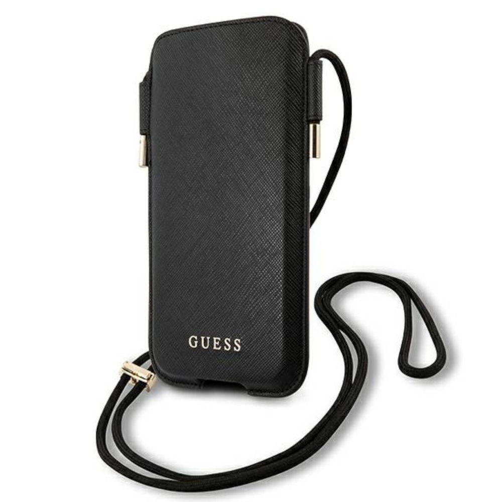 Guess Handyhülle Guess Smartphone Handy Umhänge Tasche für Apple iPhone 12  Mini / 12 / 12 Pro Schwarz