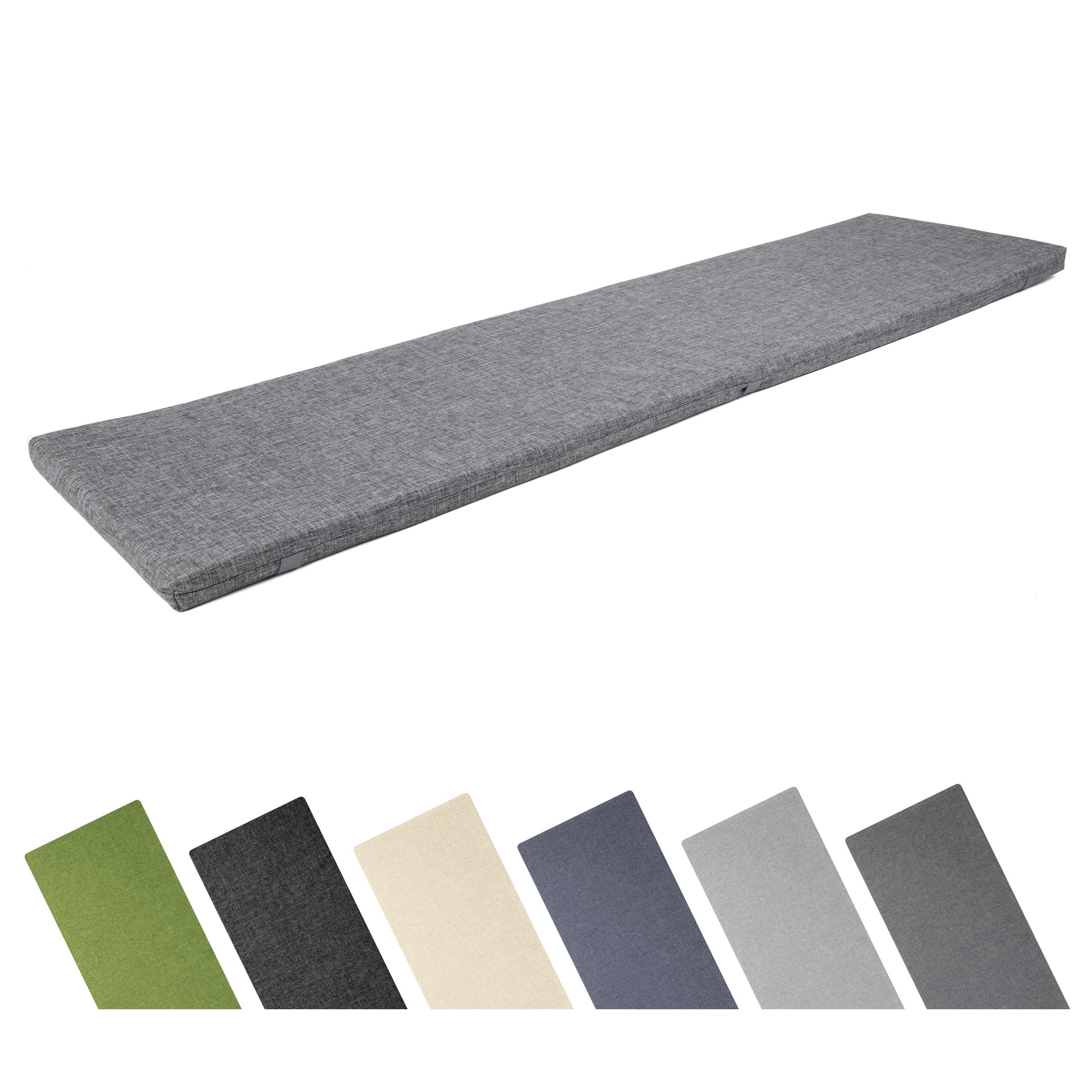 Garronda Bankauflage 100-200 cm, ca. 4 cm dick, wasserabweisend, mit Bändern GD-0220, (1 St), Hypoallergen, UV-beständig, Wasserbeständig
