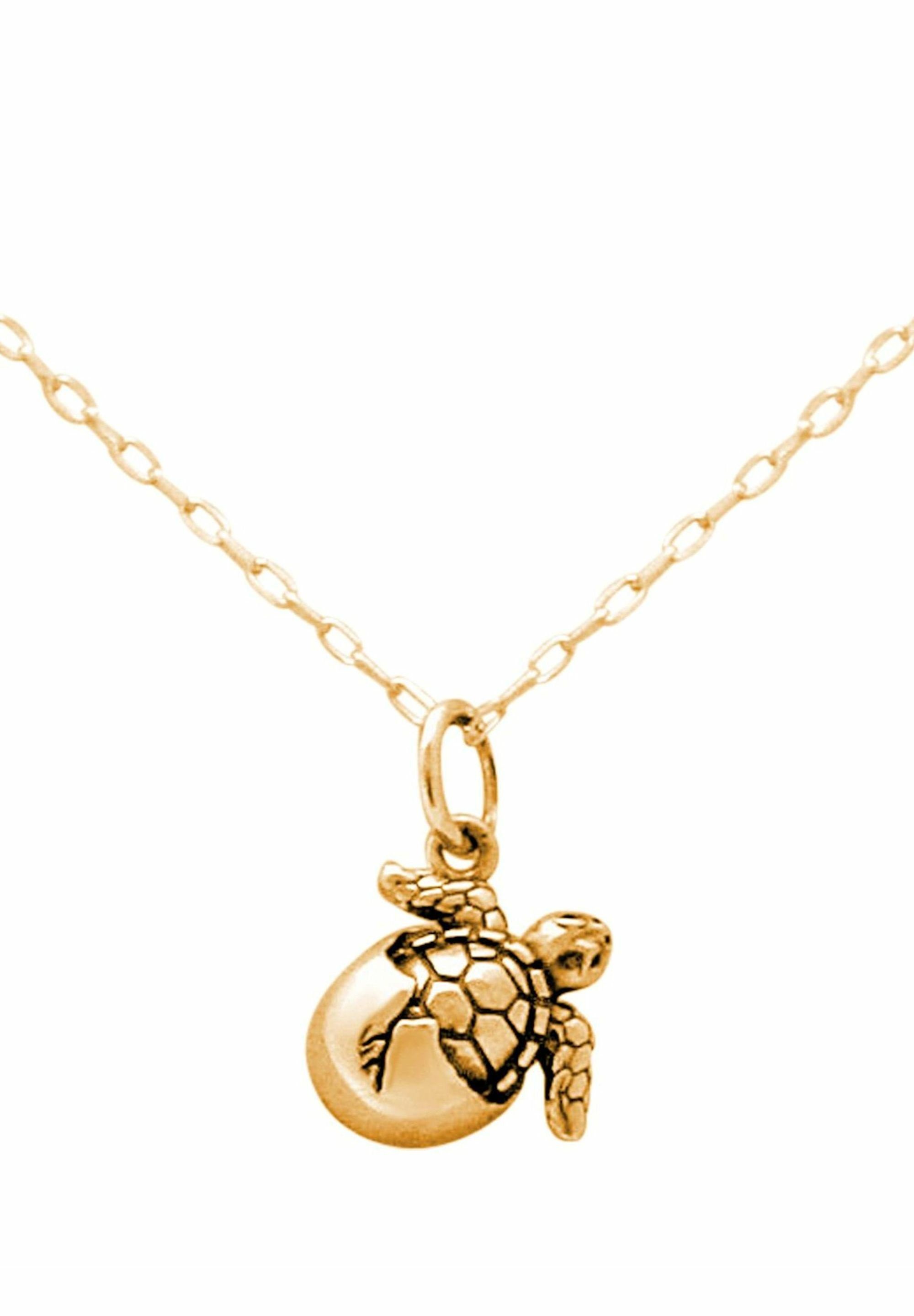 Schildkröte Baby mit Gemshine Anhänger gold Maritim coloured Kette