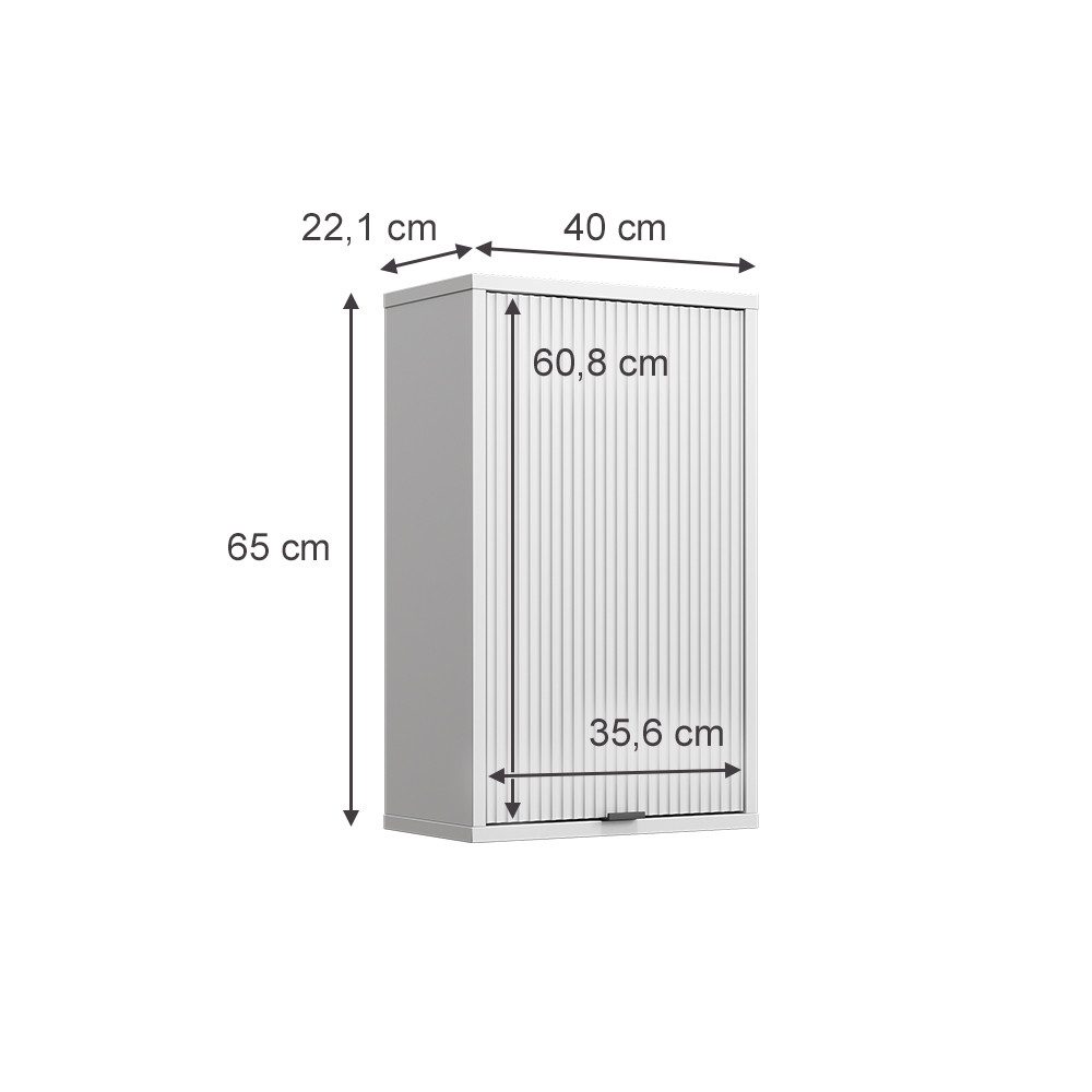 Vicco Hängeschrank Eliza, Weiß/Weiß, 40 x 65 cm mit eine Tür (1-St)