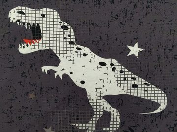 Corileo Stoff Baumwolljersey Panel ca 100 cm Dino Rex grau ca 100x150 cm Stoff Jersey
