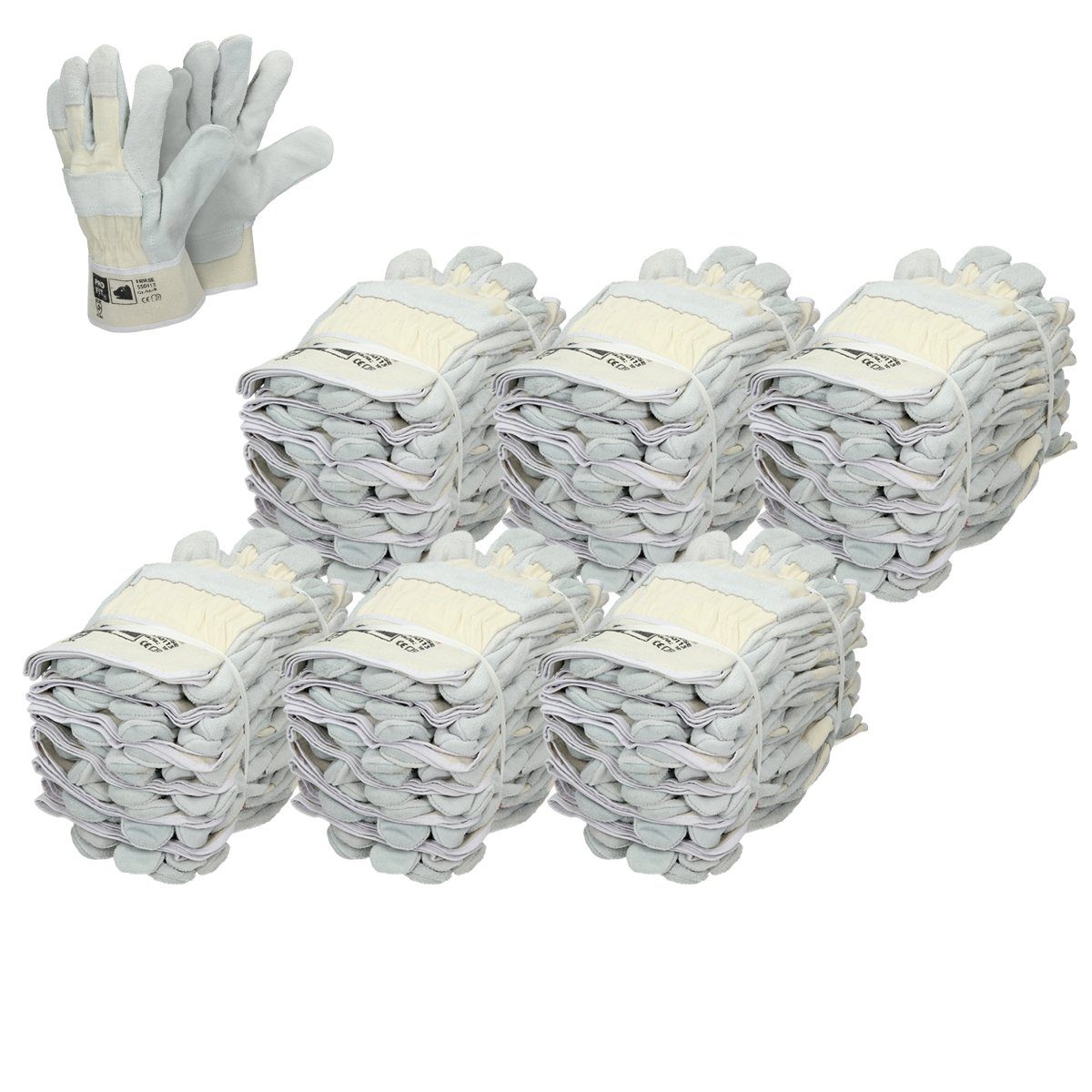 Rindspaltleder-Handschuhe Natur - Paar Größe 72 Pro-Fit® 8/M Germany Arbeitshandschuh-Set ECD