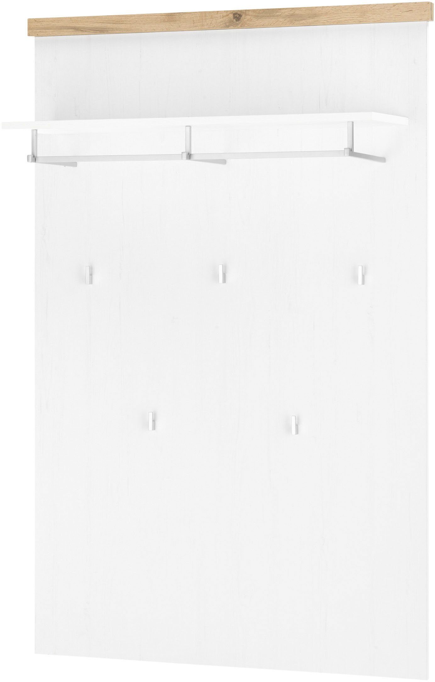 OTTO home Garderobenpaneel Westminster, Wandregal im Landhausstil Flurgarderobe Garderobe Paneel, mit Ablage, Haken & Kleiderstange aus Metall, in 2 Farben erhältlich