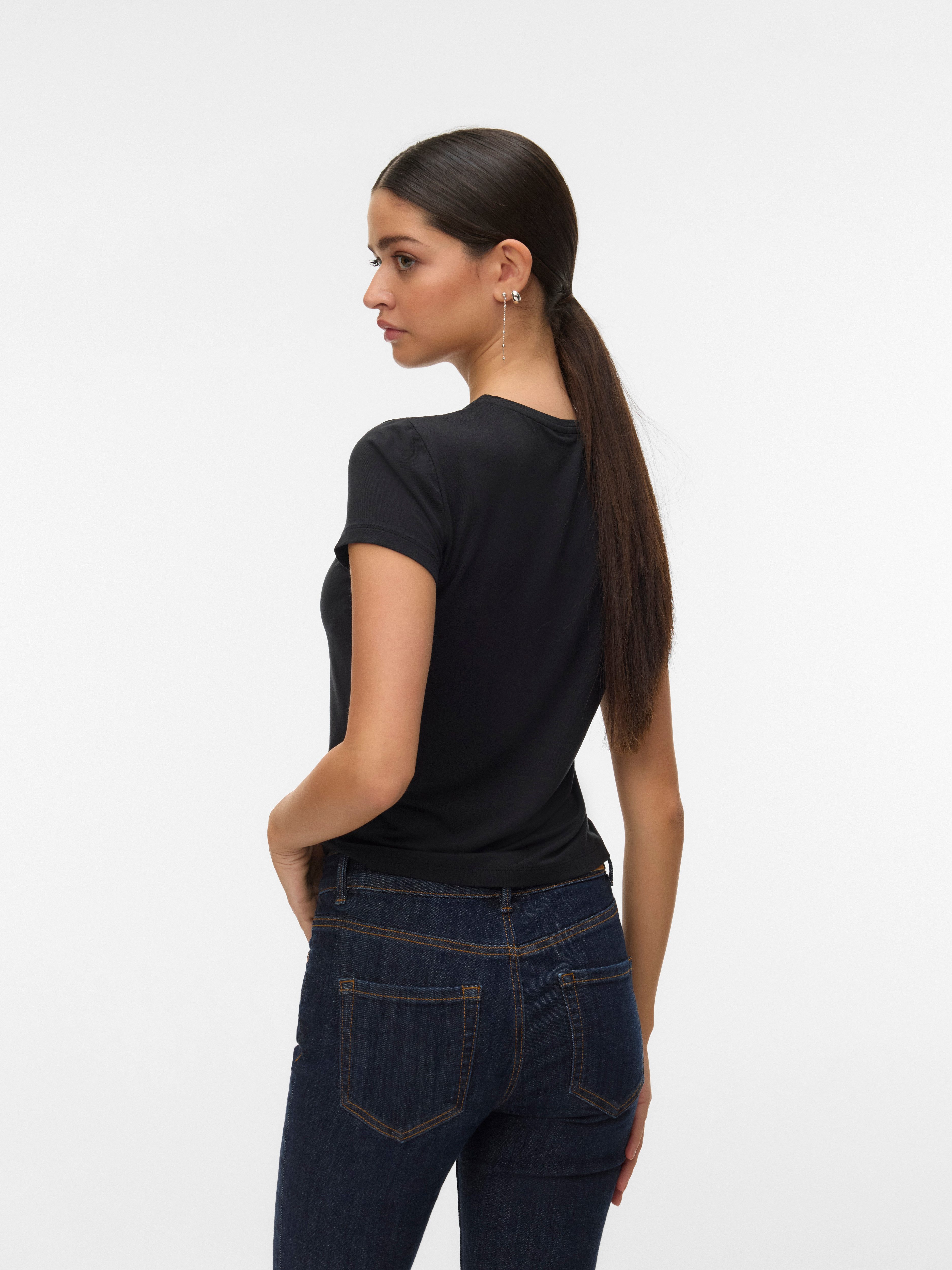 Vero Moda Kurzarmshirt VMKYLIE SHORT SS TOP JRS NOOS mit Stretch, Rundhals – Bild 2 von 5