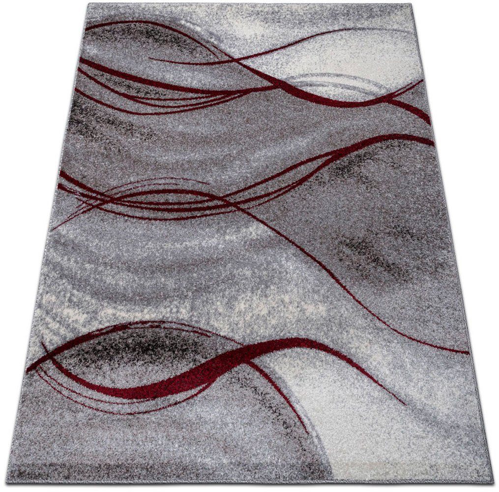 Teppich Tritom, Home affaire, rechteckig, Wellen besonders Kurzflor, mit weichem modernes Höhe: 9 Muster mm, rot Flor
