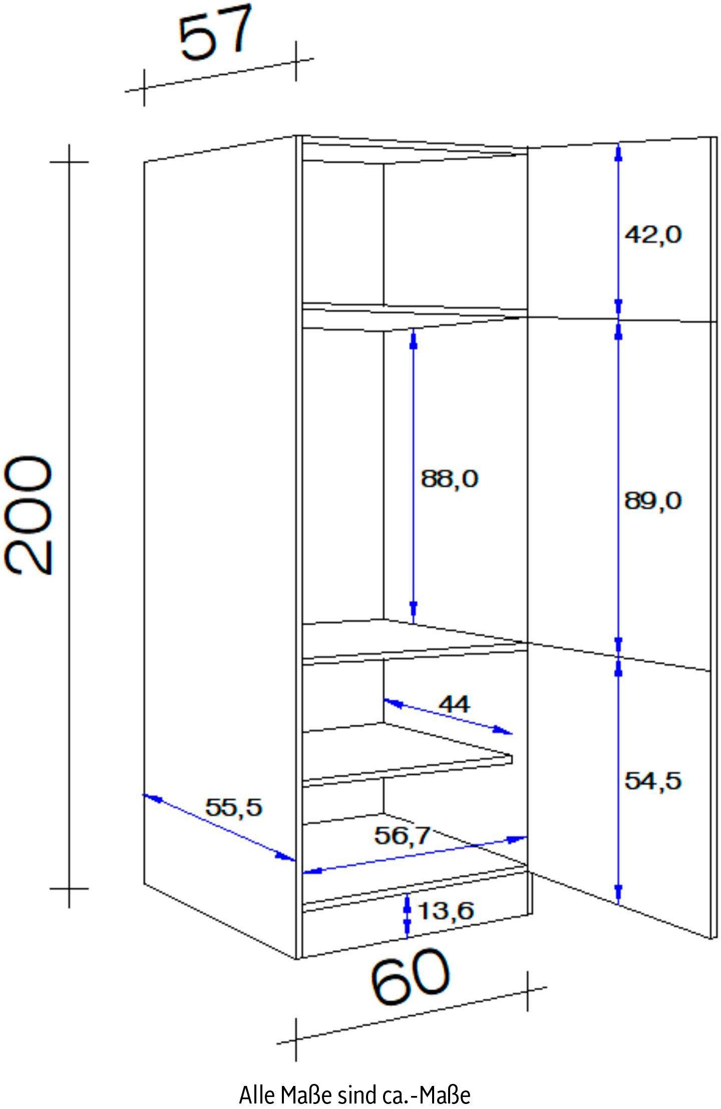 Flex-Well Kühlumbauschrank cm 60 Breite Samoa