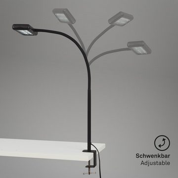 Briloner Leuchten Klemmleuchten 2604-015, LED fest verbaut, Warmweiß, schwarz, Homeoffice, inkl. An/Aus Schalter, kaltweiß