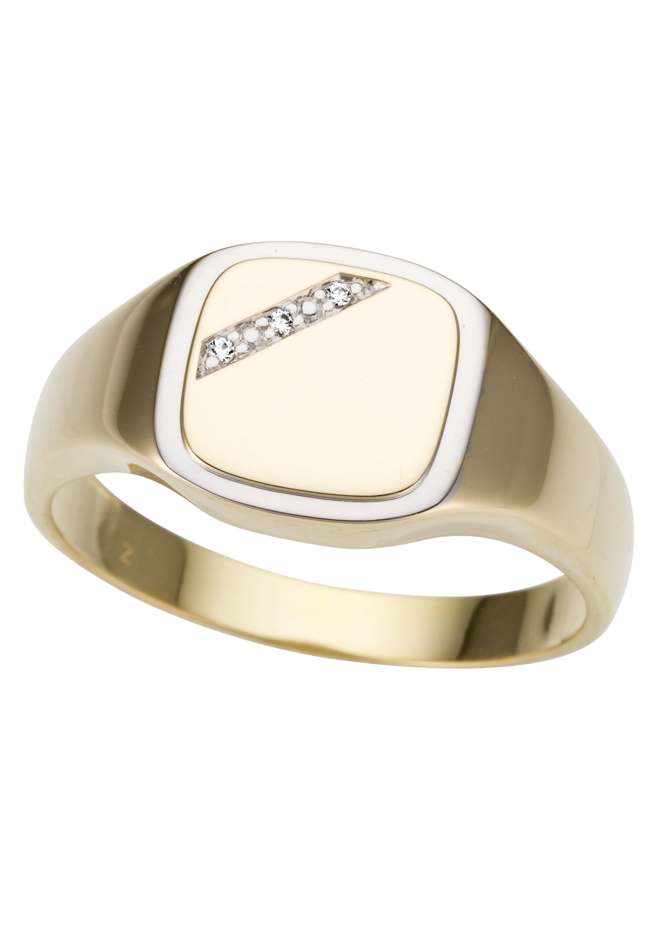 Firetti Siegelring Schmuck Geschenk Gold 585 Herrenring Goldring, mit Brillanten