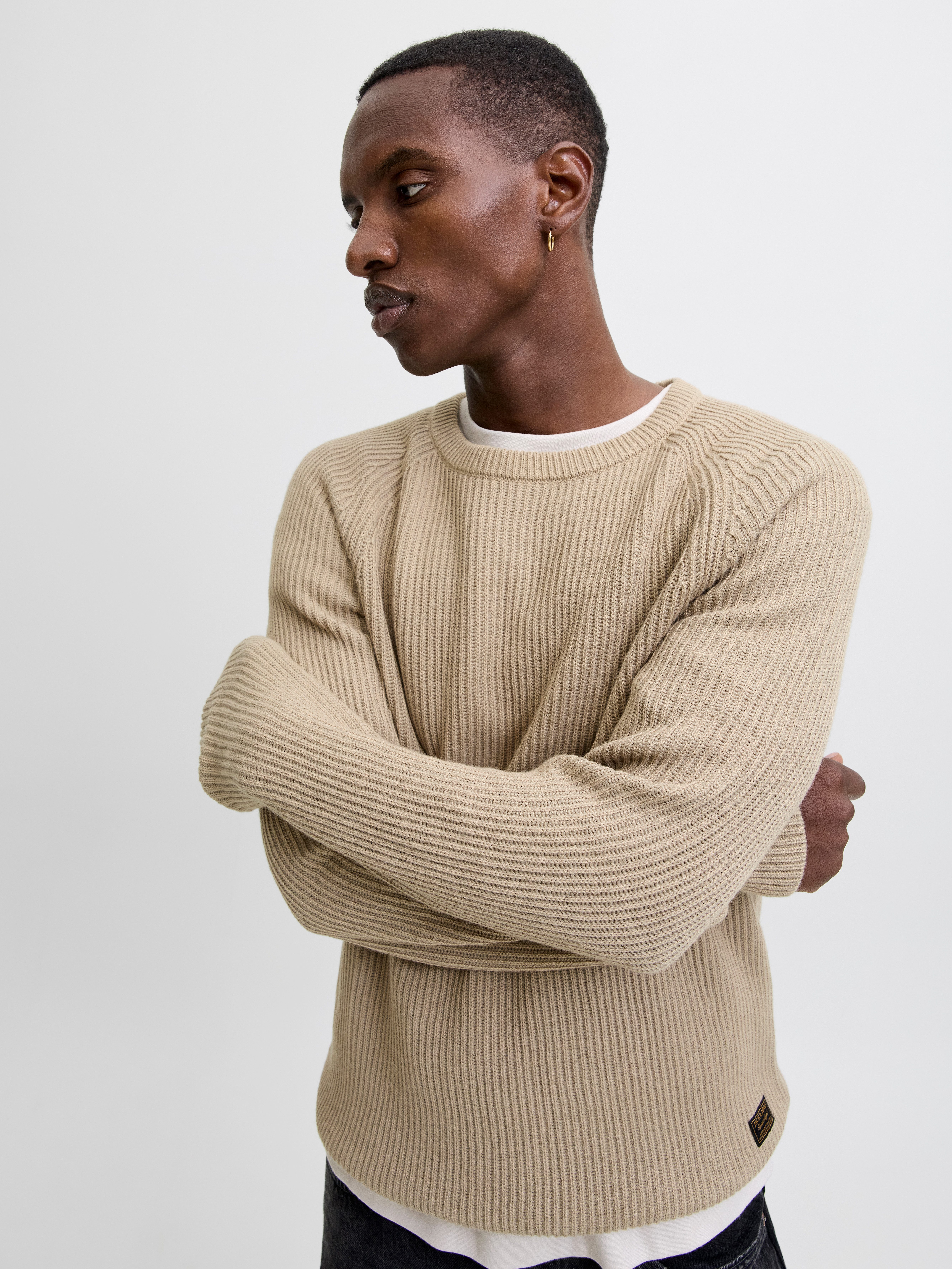 Jack & Jones Rundhalspullover JJPANNEL KNIT CREW NECK AW25 günstig online kaufen