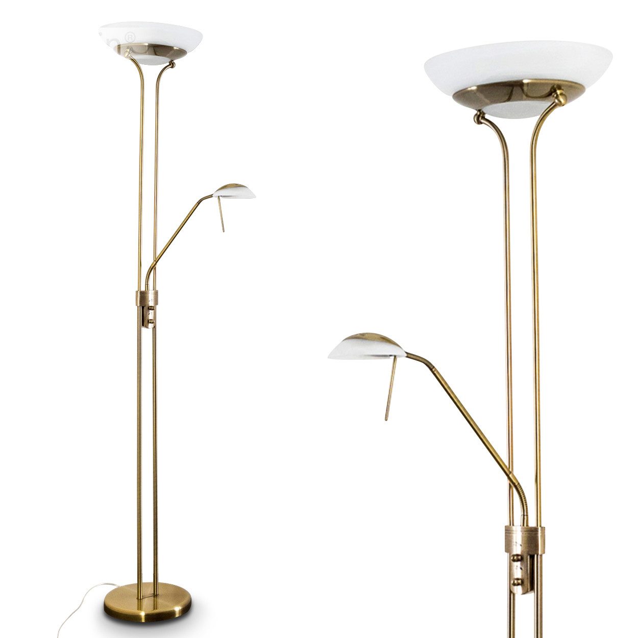 Deckenfluter »Lainate« moderne Stehleuchte aus Metall in Altmessing