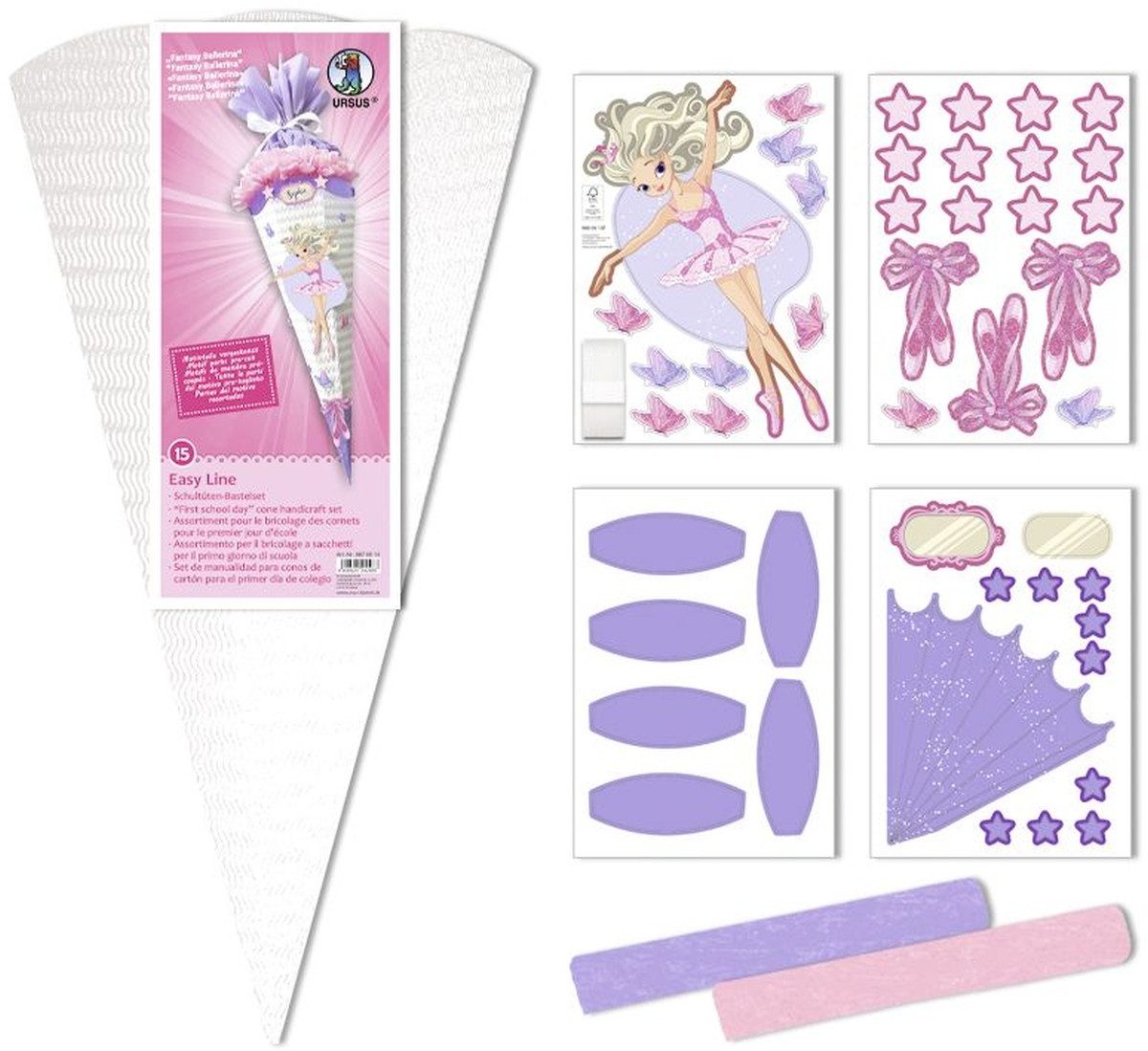 Ursus - Ludwig Bähr Schultüte Schultüten-Bastelset easy-line 68cm Fantasy Ballerina