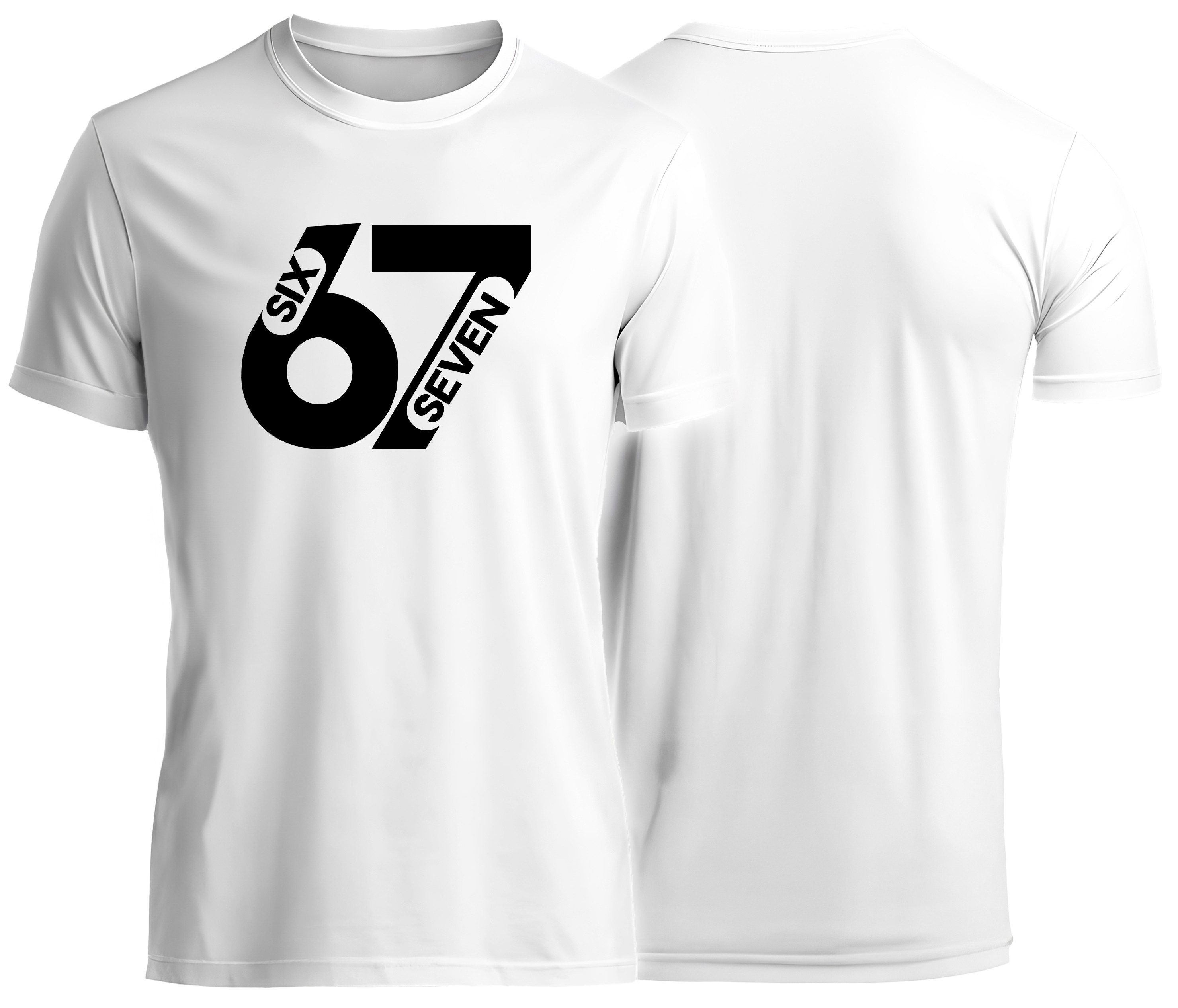 MyDesign24 T-Shirt 67 Printshirt für Herren und Damen Shirt mit six seven Brustprint i774